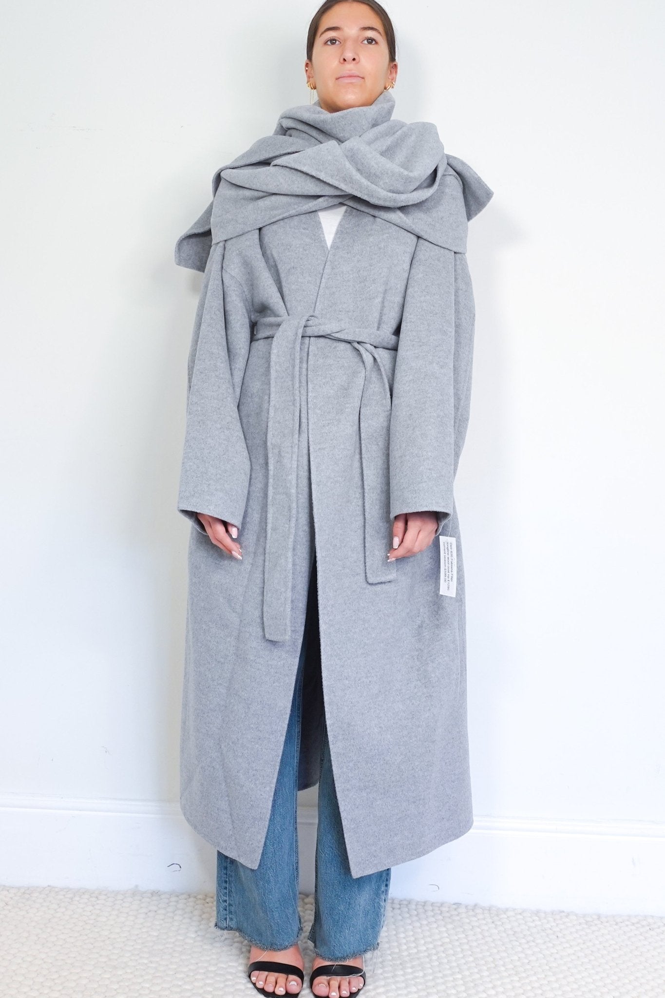 CURRENT SEASON Fabiana Filippi Grey Wool Longline Coat RRP £1295 | Authentic Preloved - Reloved Again