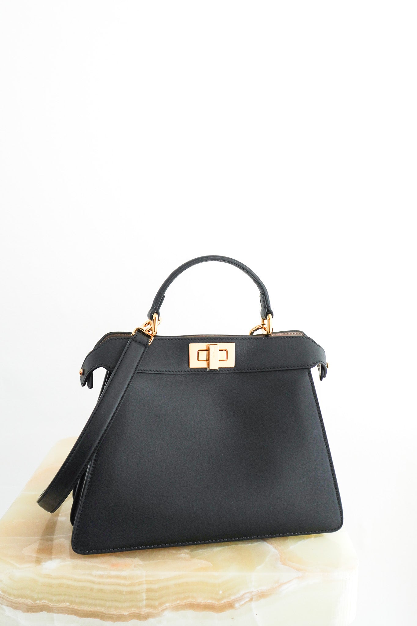 CURRENT-SEASON-Fendi-Peekaboo-ISeeU-Small-Tote-Bag-in-Black-front-picture-chelsea-london
