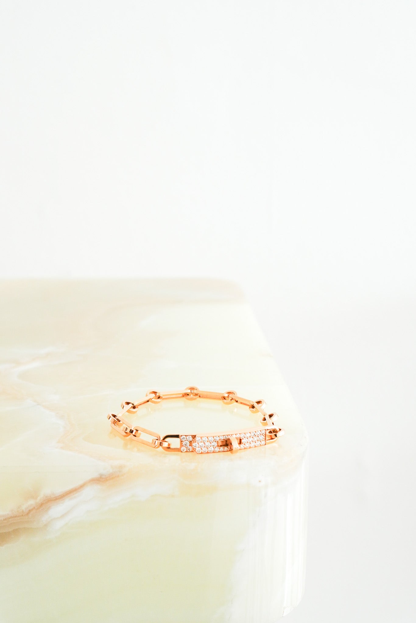 CURRENT SEASON Hermes Kelly Chaine Rose Gold and Diamonds Bracelet RRP £9710 | Authentic Preloved FINAL SALE - Reloved Again