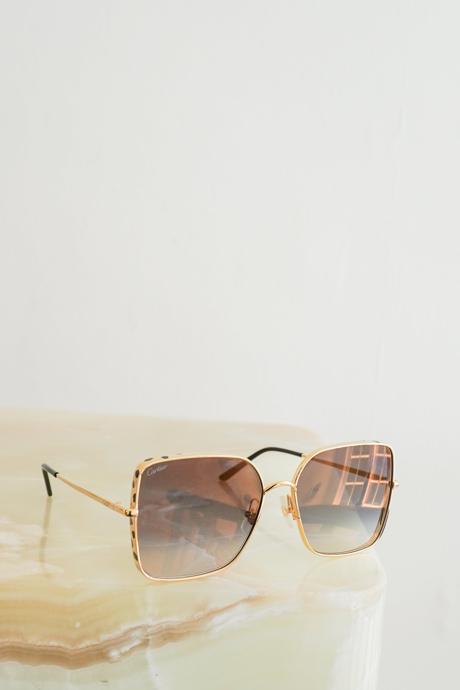Cartier Panthère de Cartier Sunglasses in Rose Gold front photo chelsea london