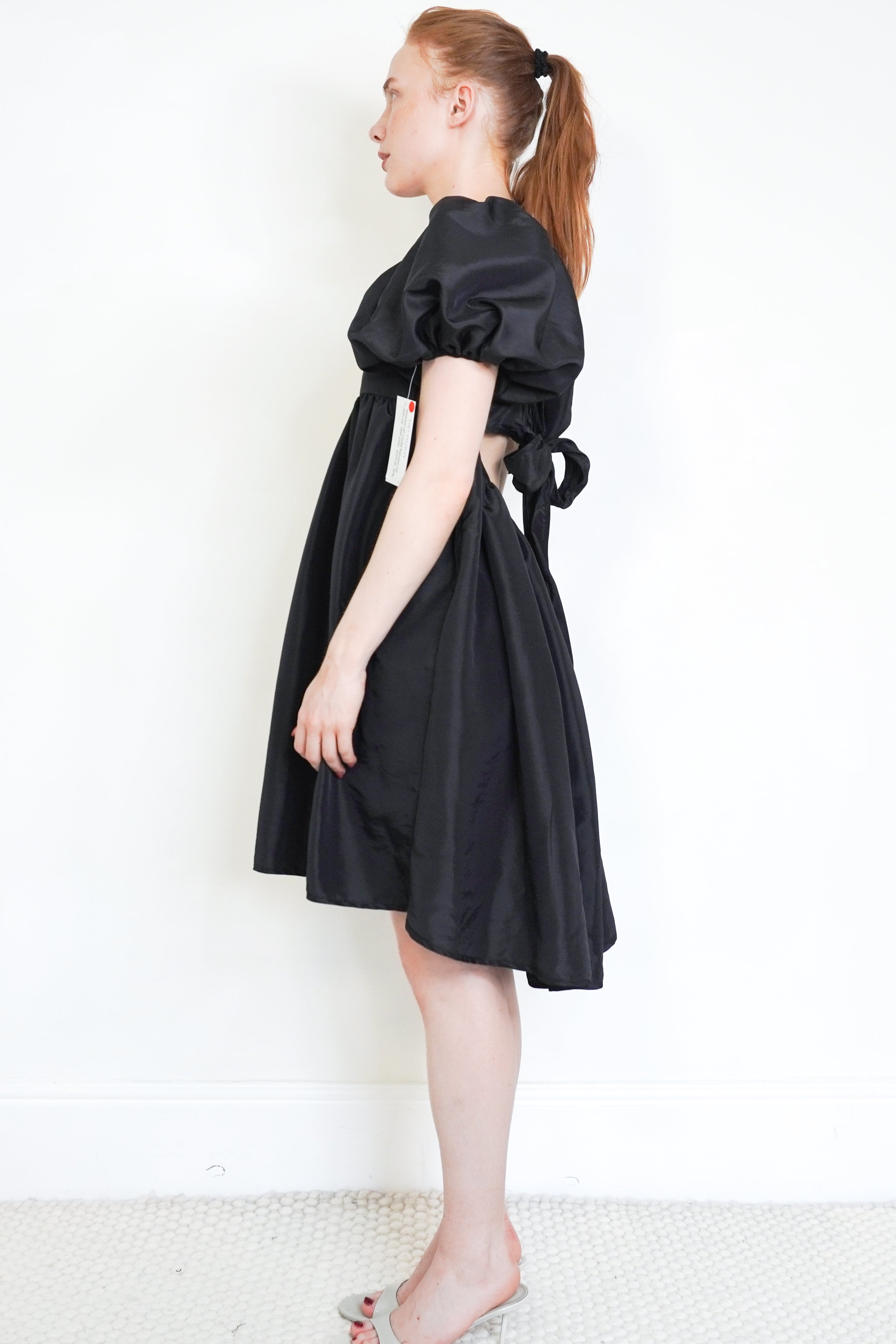 Cecilie Bahnsen Tilde Dress in Black side photo chelsea london