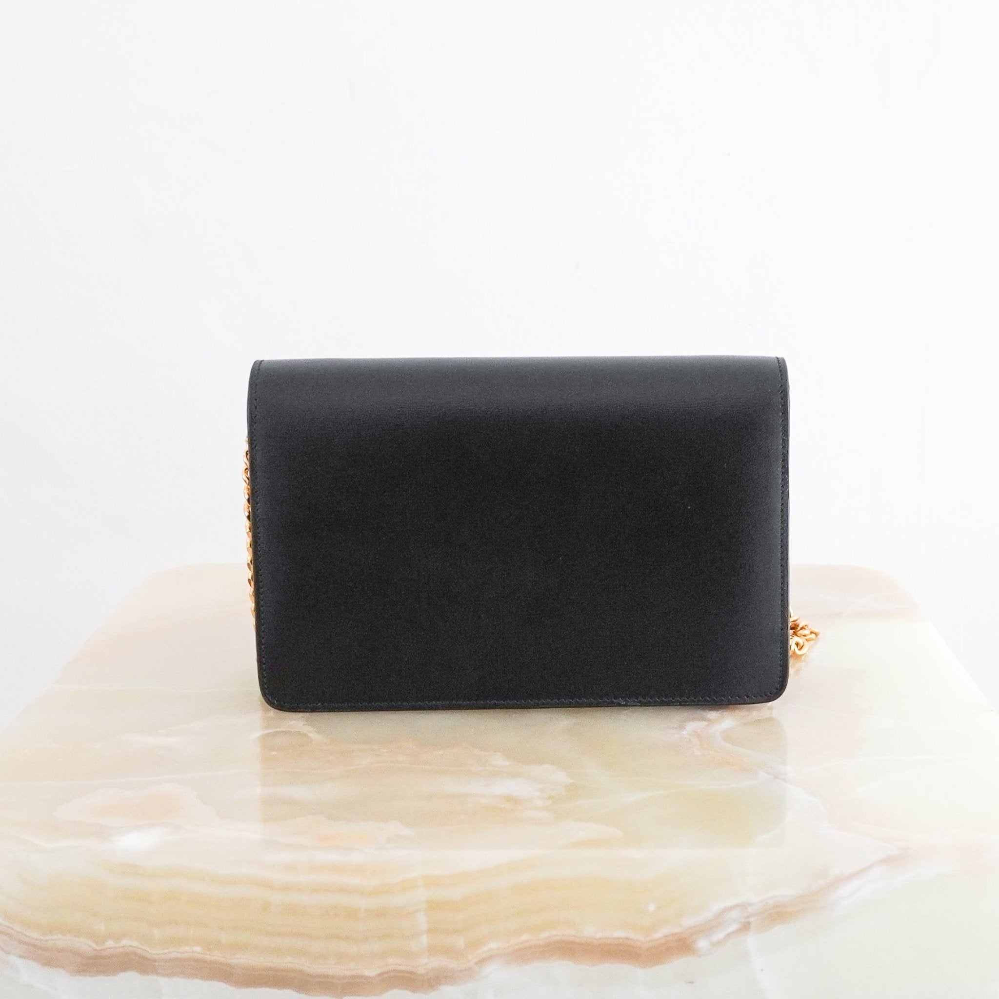 Celine Black Triomphe Chain Wallet (RRP 1500) | Authentic Preloved - Reloved Again