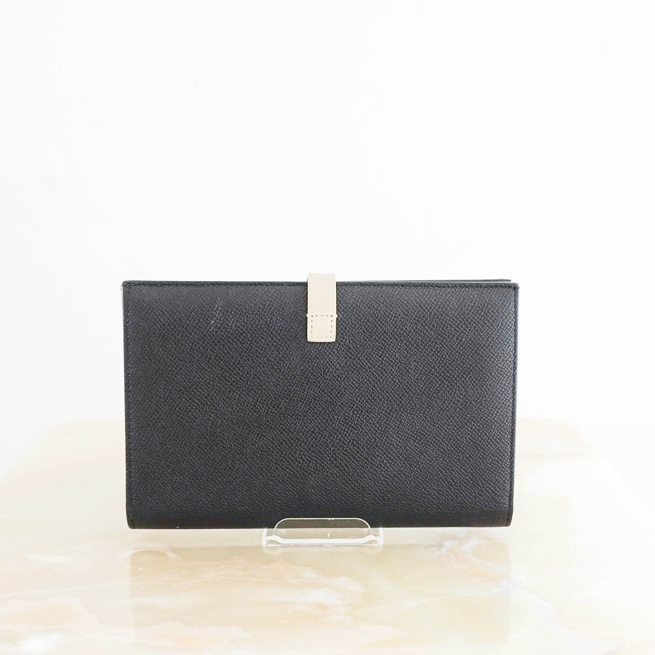 Celine-Black-and-Beige-Large-Strap-Wallet-back-picture-Chelsea-London