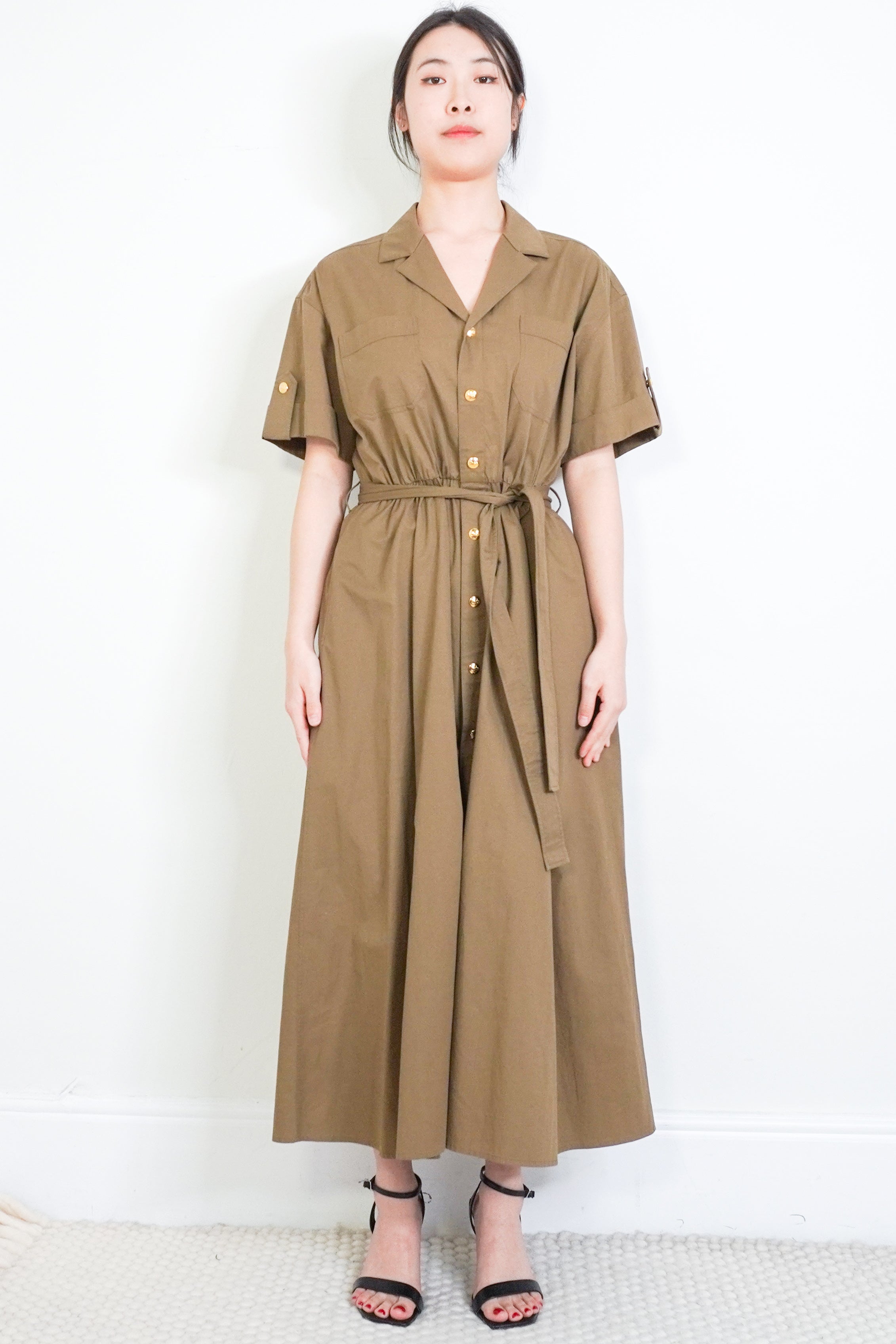 Celine-Brown-Cotton-Dress-front-picture-Chelsea-London