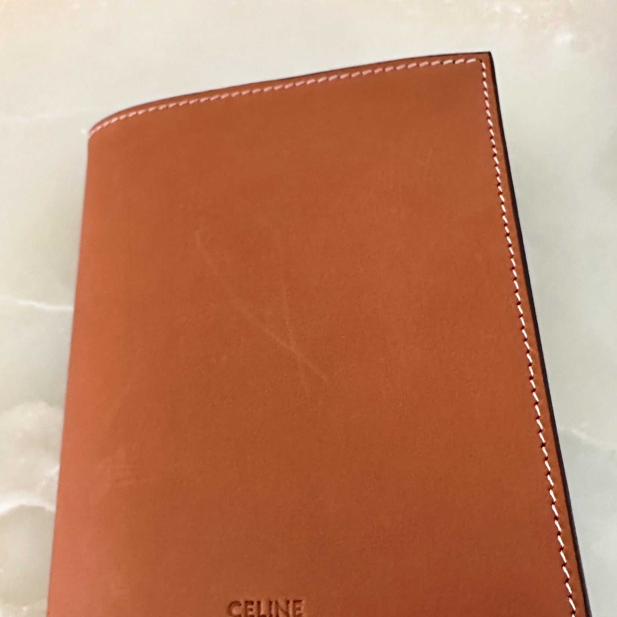 Celine Brown Leather Passport Holder RRP £280 | Authentic Preloved - Reloved Again