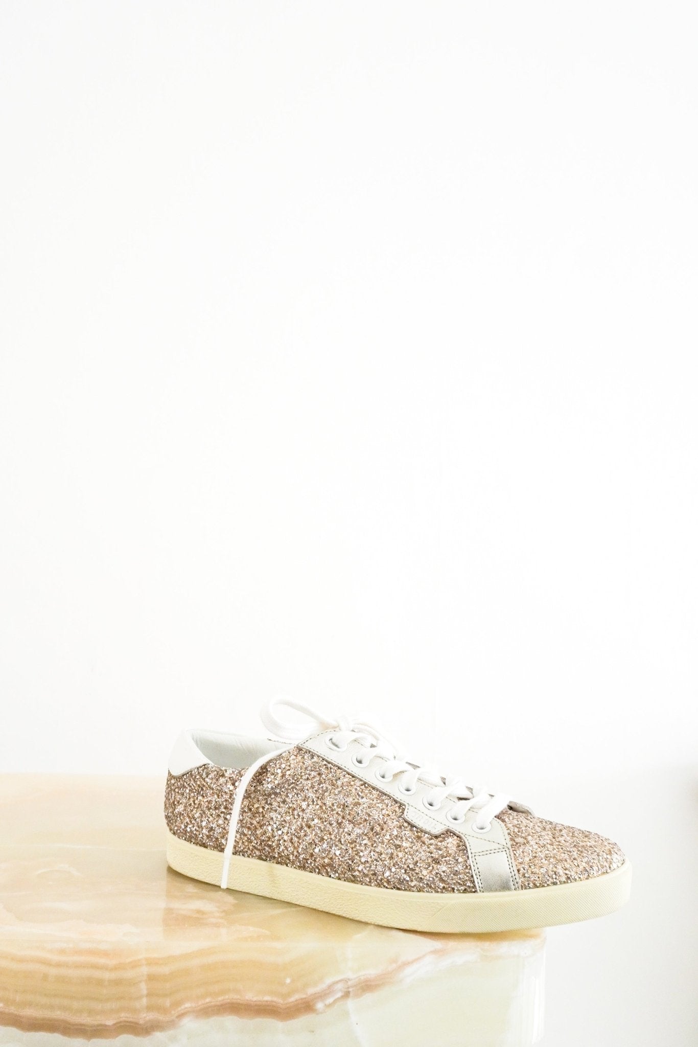 Celine Gold Glitter Low Top Triomphe Trainers RRP £550 | Authentic Preloved - Reloved Again