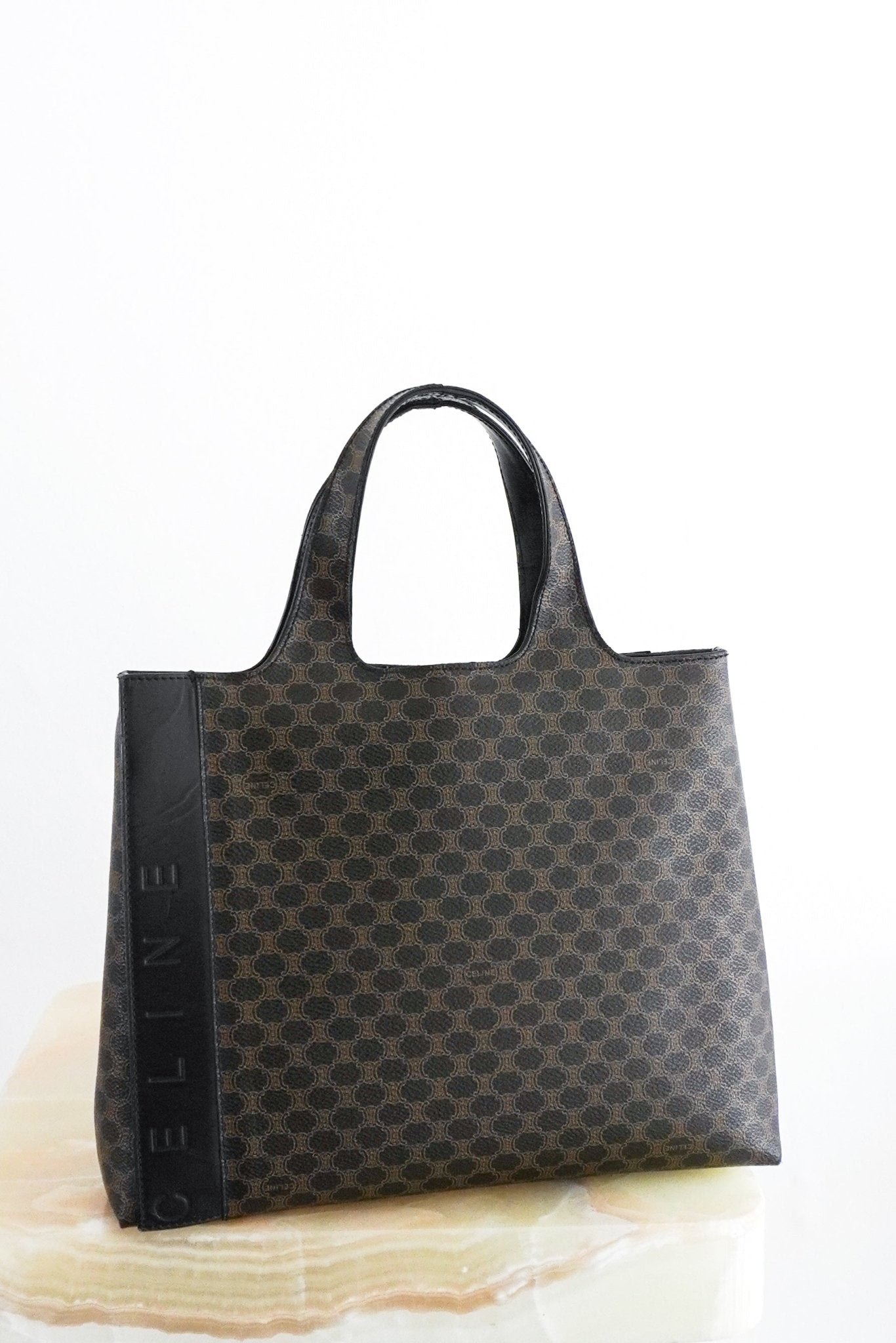 Celine Vintage Brown Macadam Monogram Tote | Authentic Preloved - Reloved Again