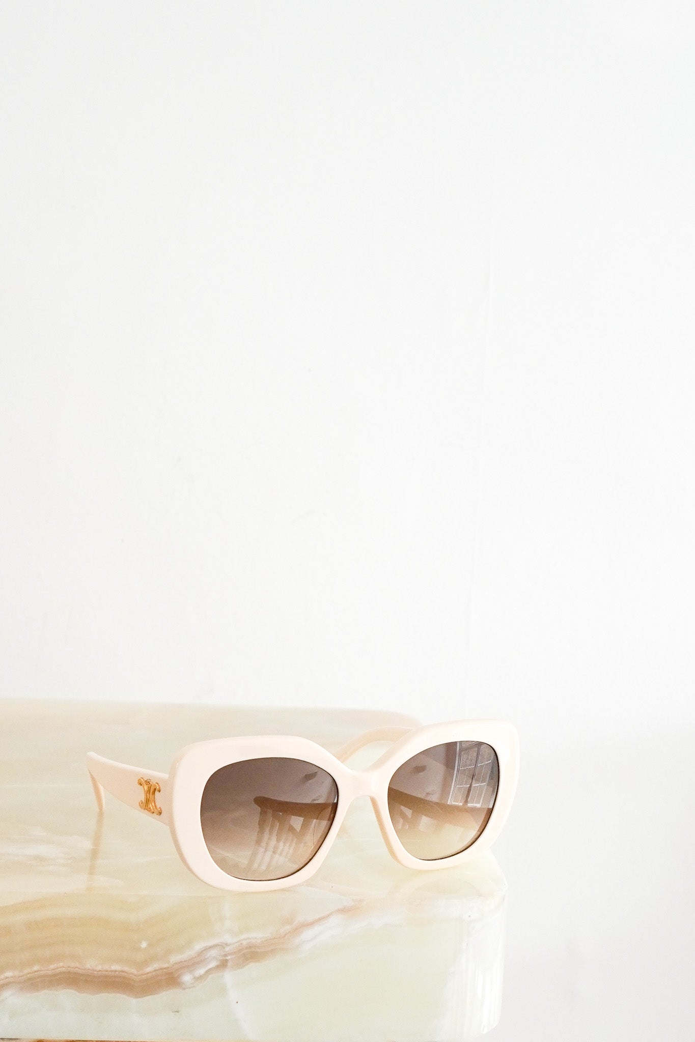 Celine-White-Oval-Sunglasses-Front-Picture-Chelsea-London