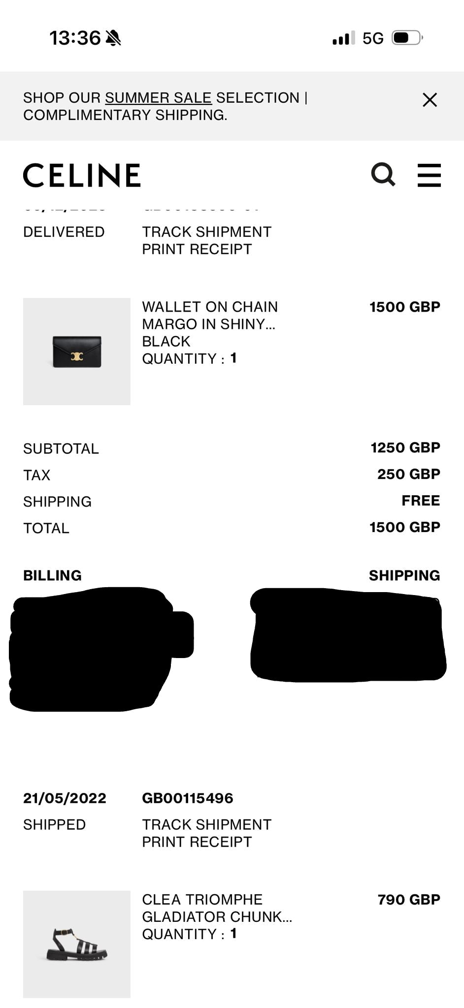 Celine Black Triomphe Chain Wallet (RRP 1500) | Authentic Preloved - Reloved Again