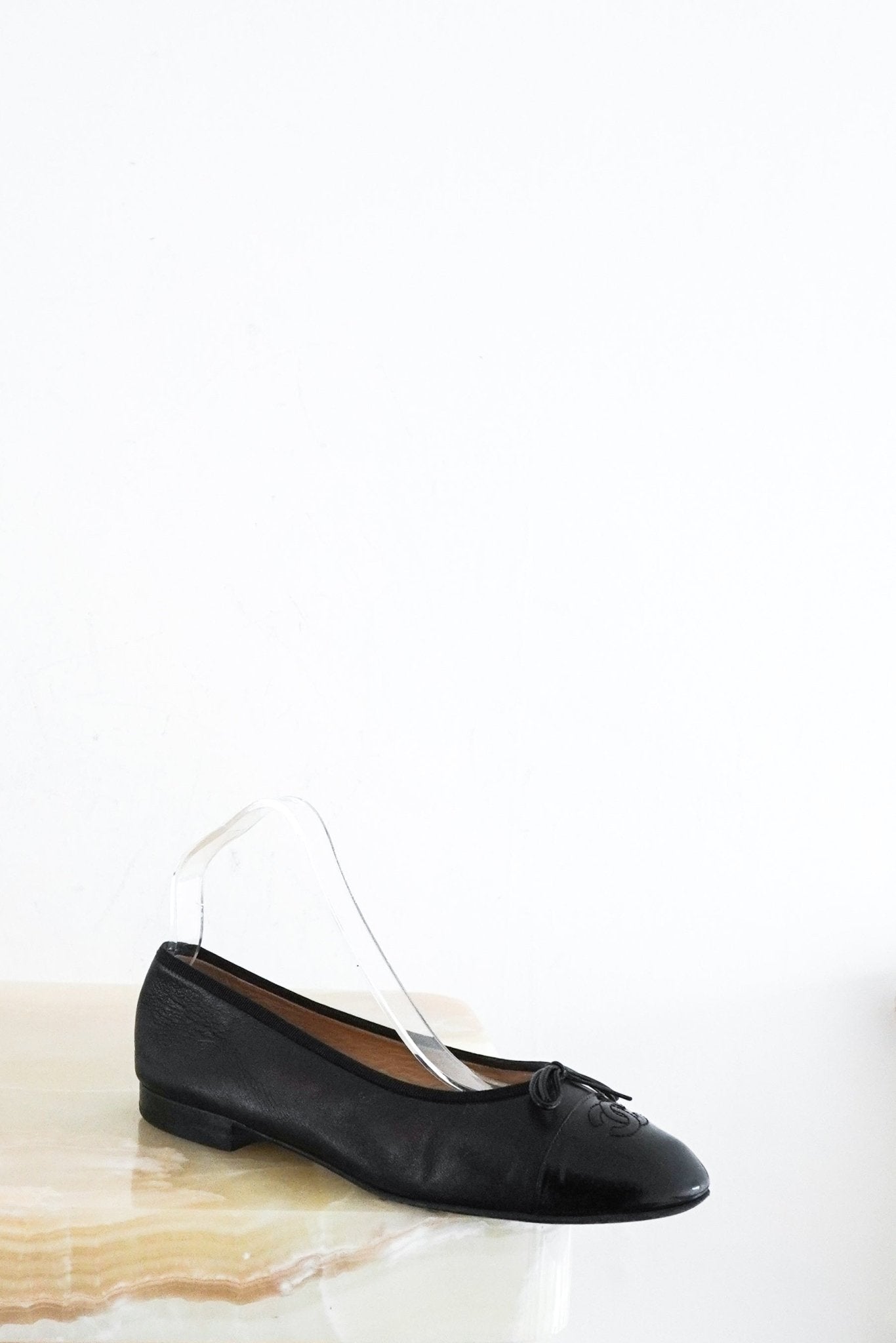 Chanel Black Leather CC Ballet Flats RRP £800 | Authentic Preloved - Reloved Again