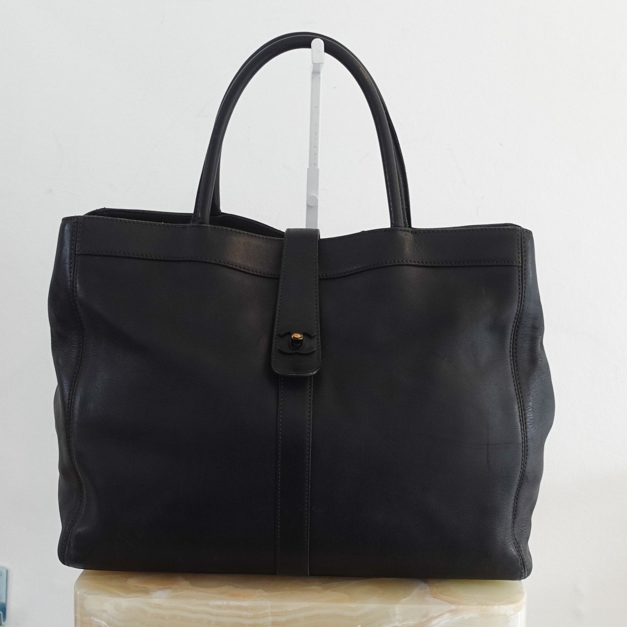 Chanel Black Leather Slouch Tote bag | Authentic Preloved - Reloved Again