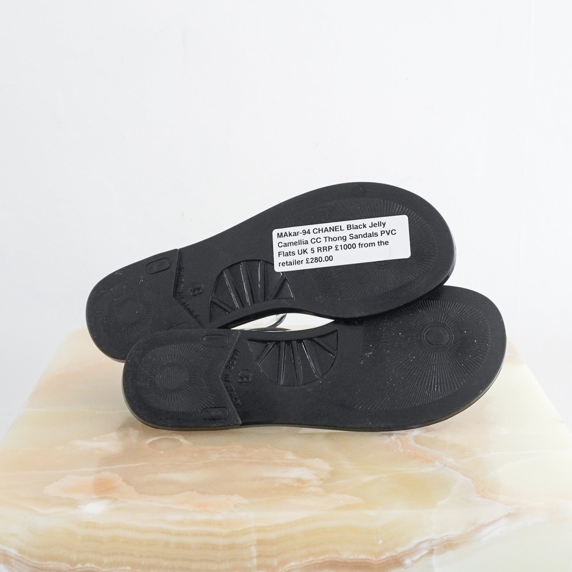 Chanel Black Pearl Jelly Sandals (RRP £1000) | Authentic Preloved - Reloved Again