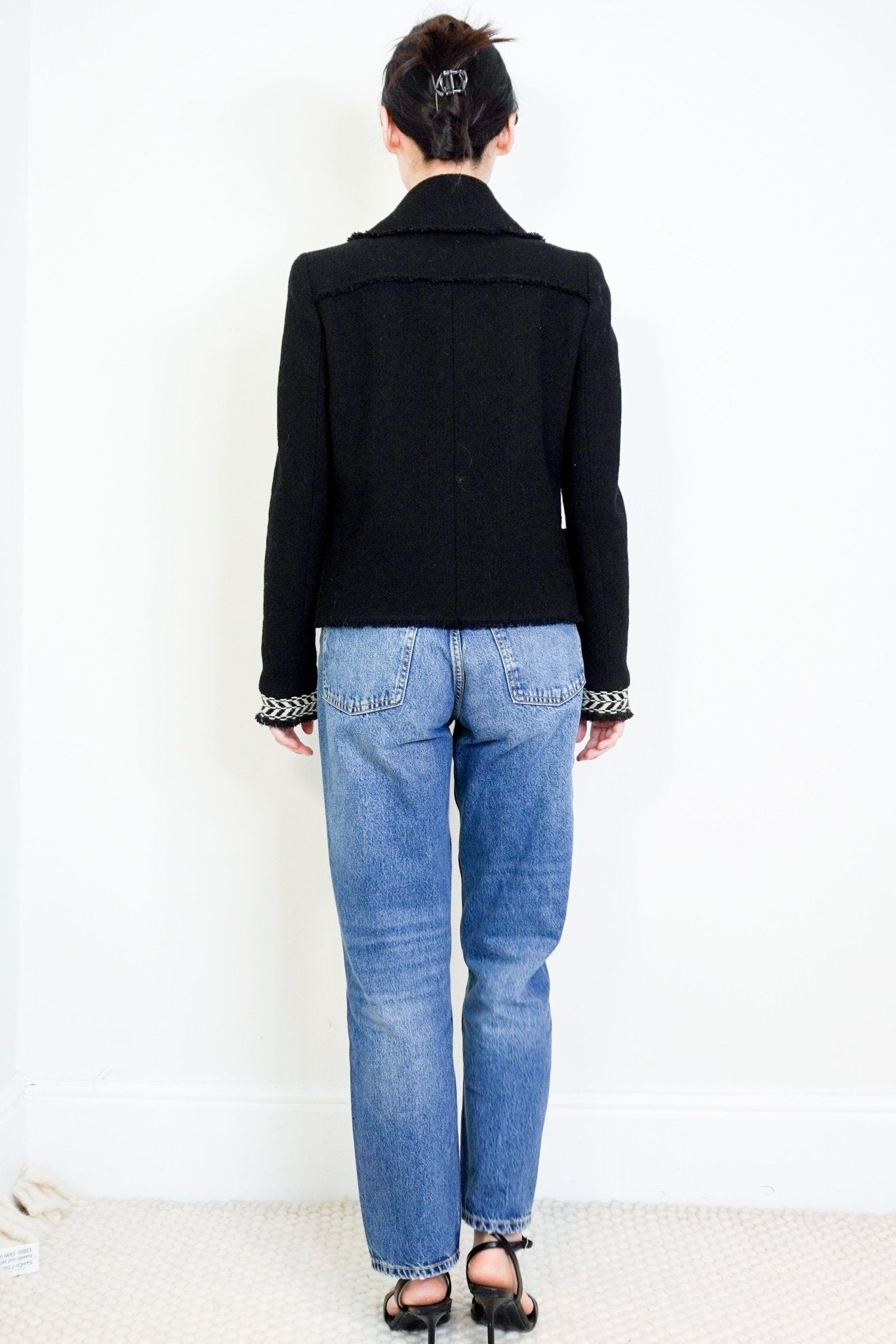 Chanel Black Tweed Jacket with Scarf RRP £7740 | Authentic Preloved - Reloved Again