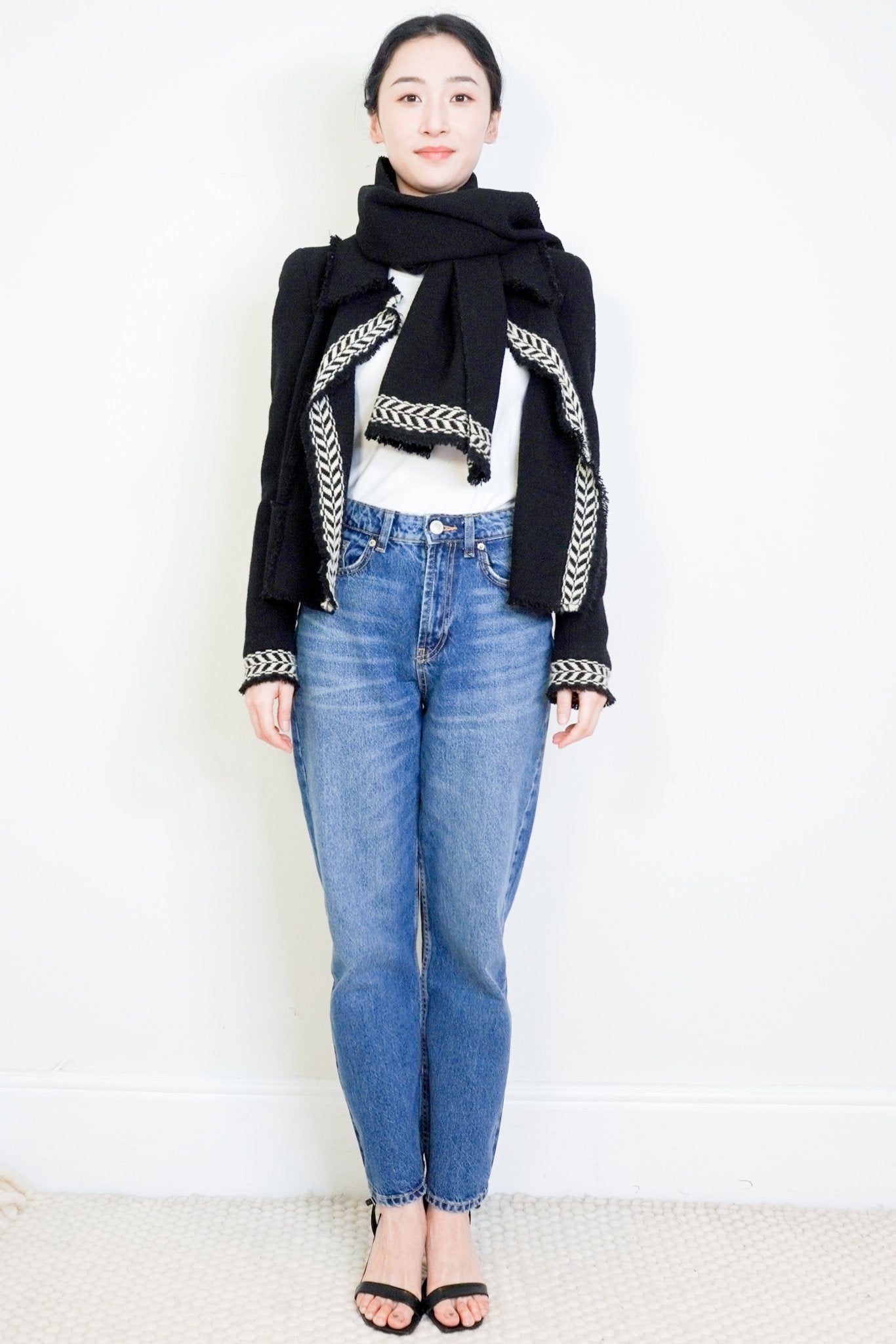 Chanel Black Tweed Jacket with Scarf RRP £7740 | Authentic Preloved - Reloved Again