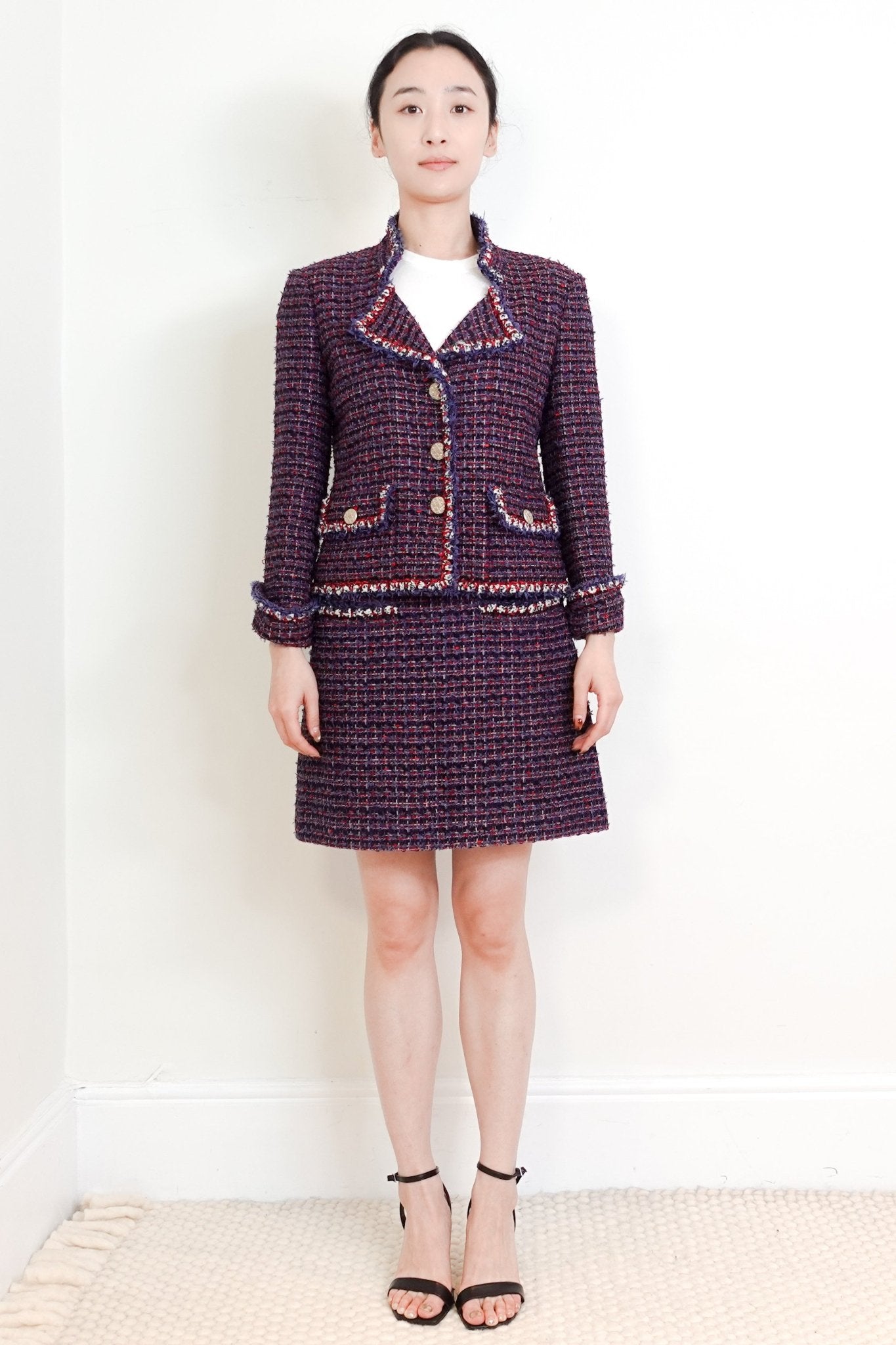 Chanel Blue and Red Boucle Suit RRP £5.5K | Authentic Preloved - Reloved Again