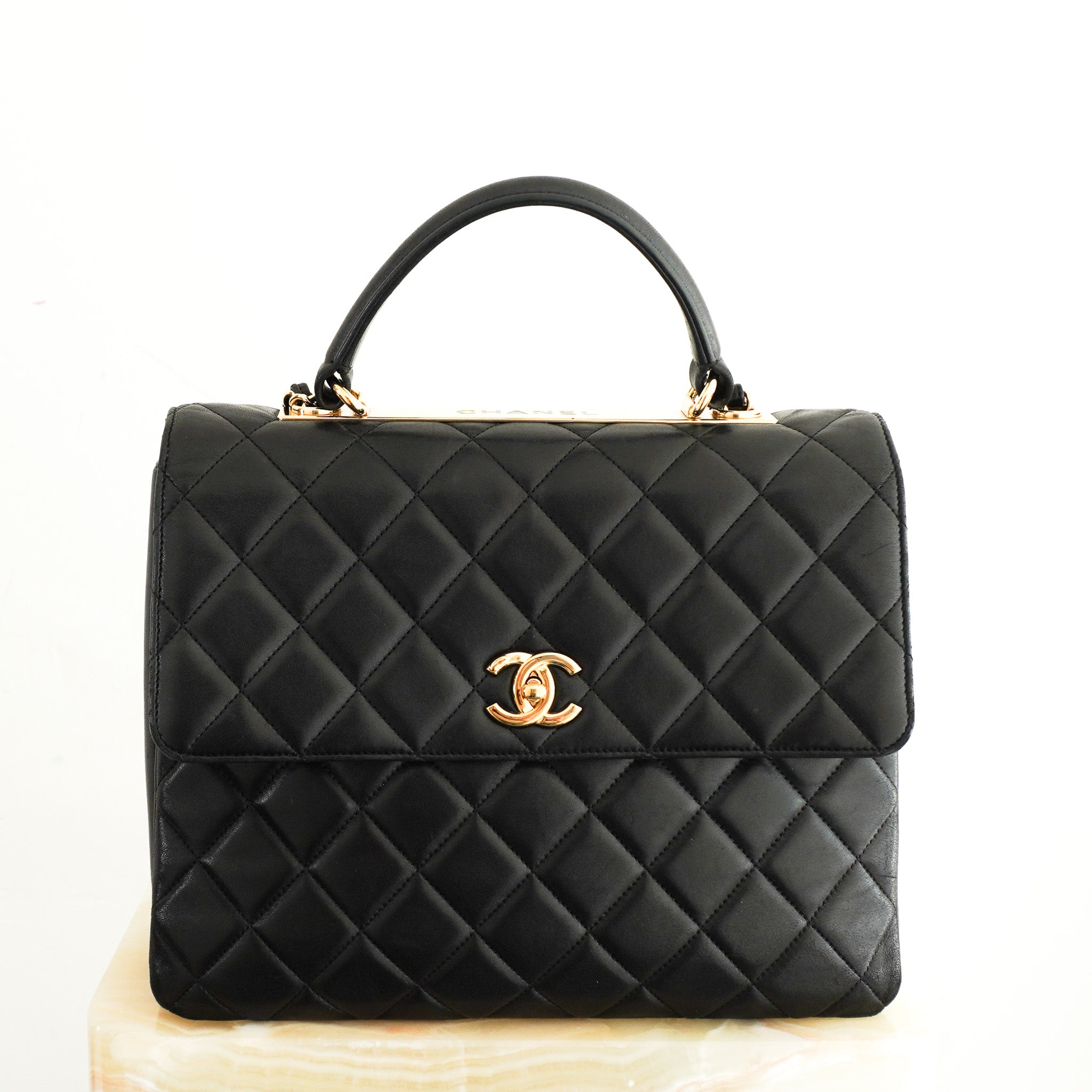 Chanel Large Lambskin Quilted Flap Bag with Top Handle | Authentic Preloved - Reloved Again