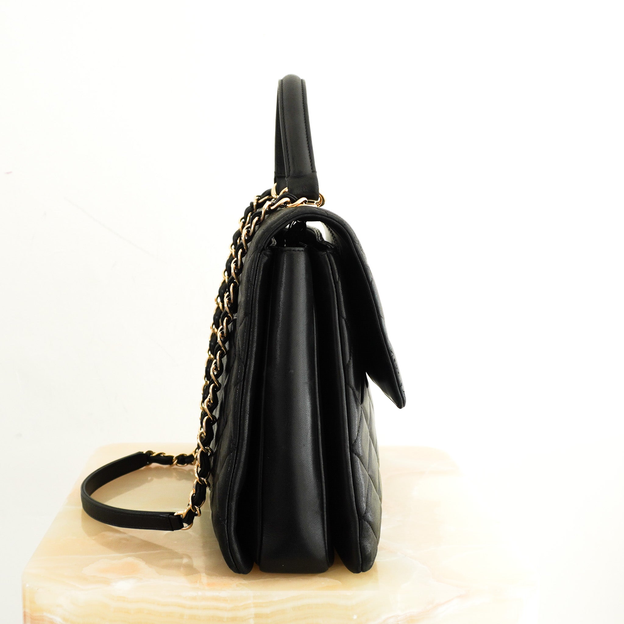 Chanel Large Lambskin Quilted Flap Bag with Top Handle | Authentic Preloved - Reloved Again