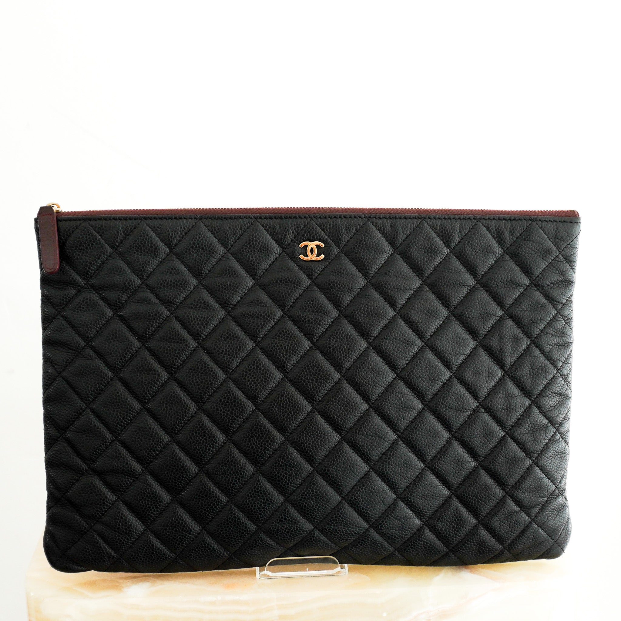 Chanel Large Lambskin Quilted O Case Clutch | Authentic Preloved - Reloved Again