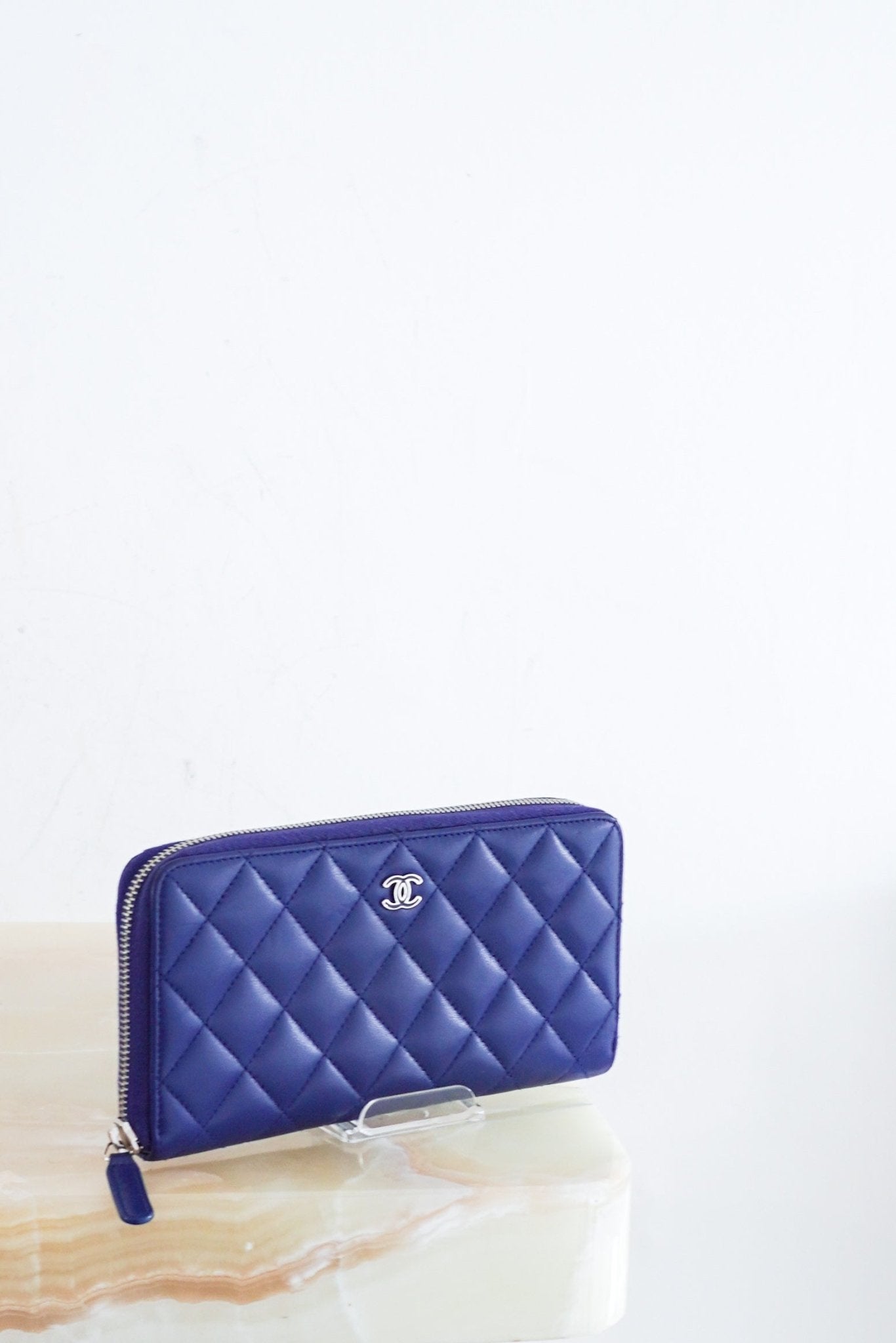 Chanel Long Line Wallet in Blue RRP £1200 | Authentic Preloved - Reloved Again