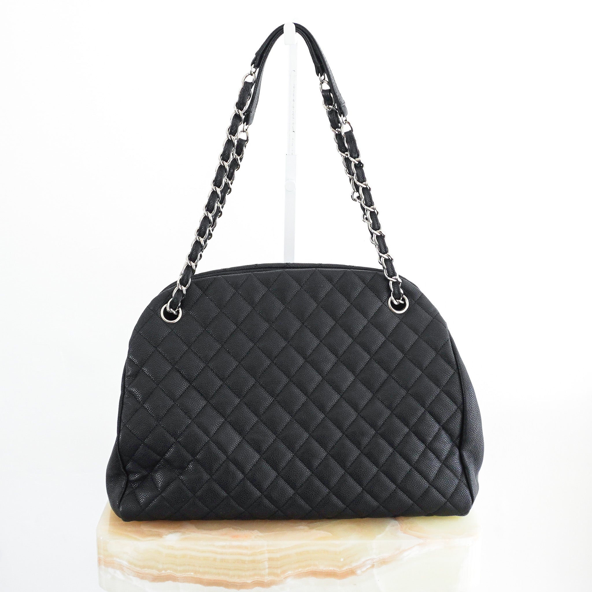 Chanel-Mademoiselle-Bowling-Bag-in-Black-back-picture