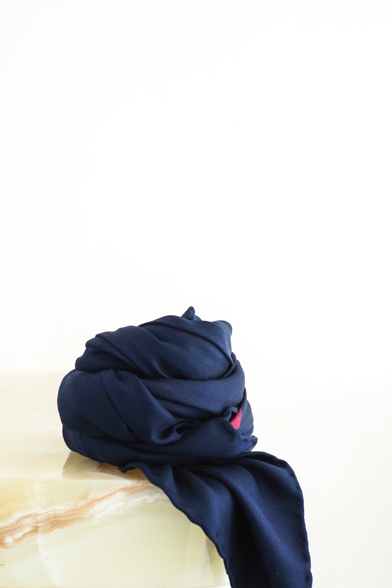 Chanel Navy Silk CC Scarf RRP £700 | Authentic Preloved - Reloved Again