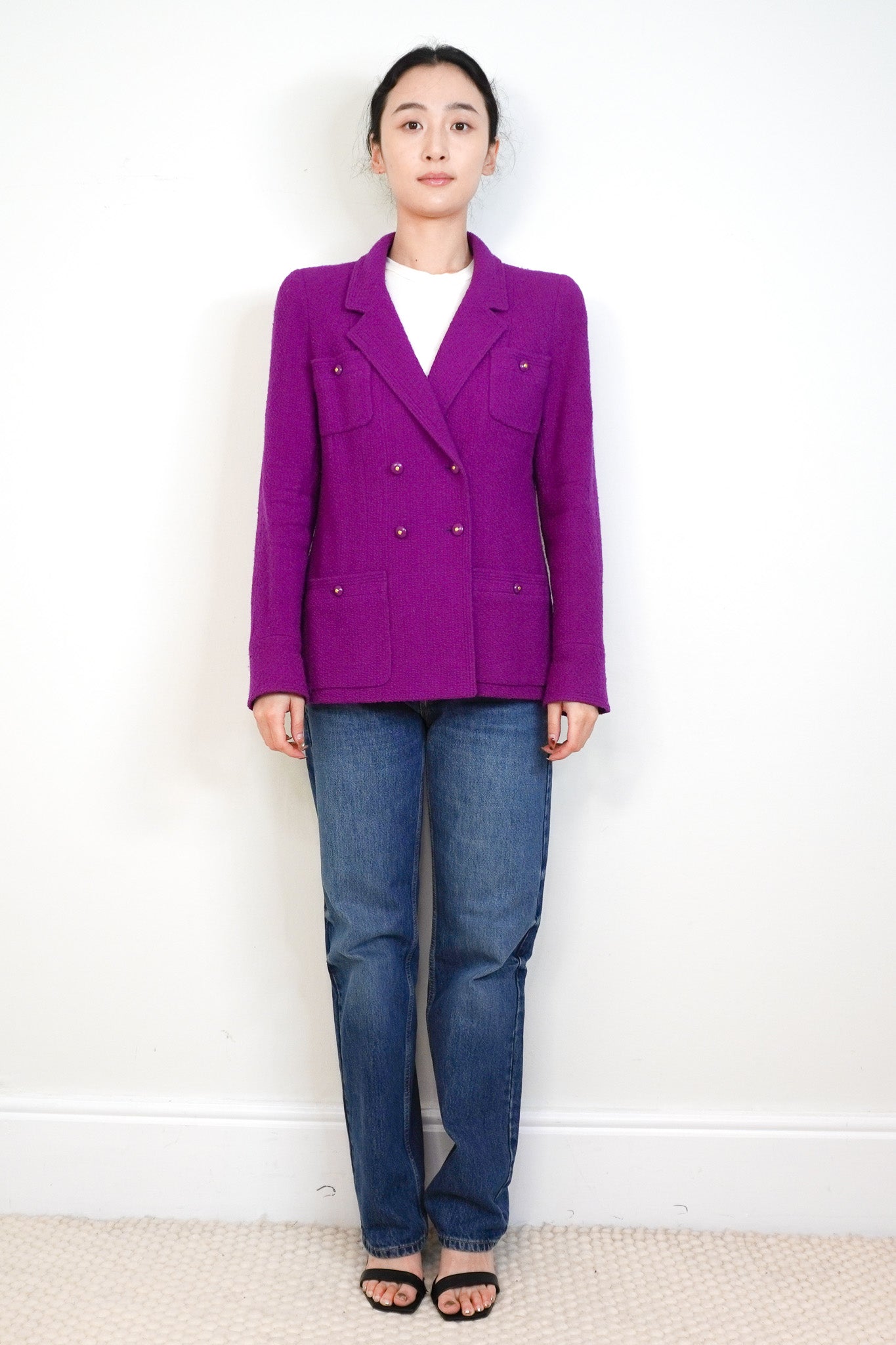 Chanel Purple Bouclé Suit – 1995 Karl Lagerfeld Era RRP £4000 | Authentic Preloved - Reloved Again