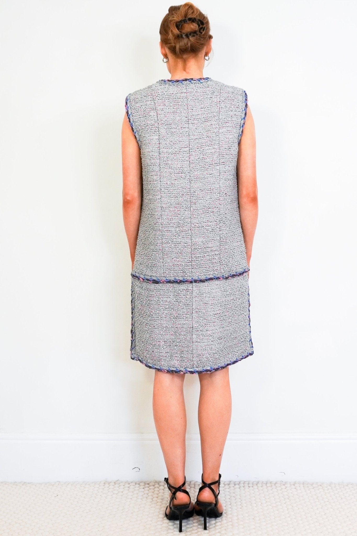 Chanel Spring 2014 Metallic Tweed Sleeveless Dress RRP £2650 | Authentic Preloved - Reloved Again