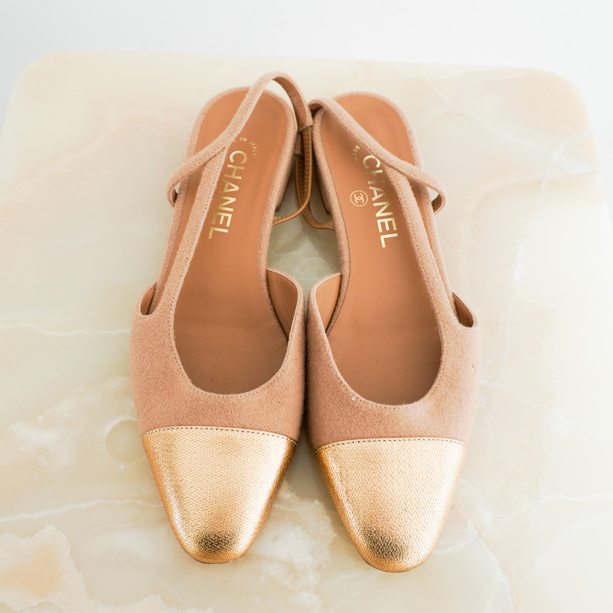 Chanel Tan Slingbacks RRP £880 | Authentic Preloved - Reloved Again