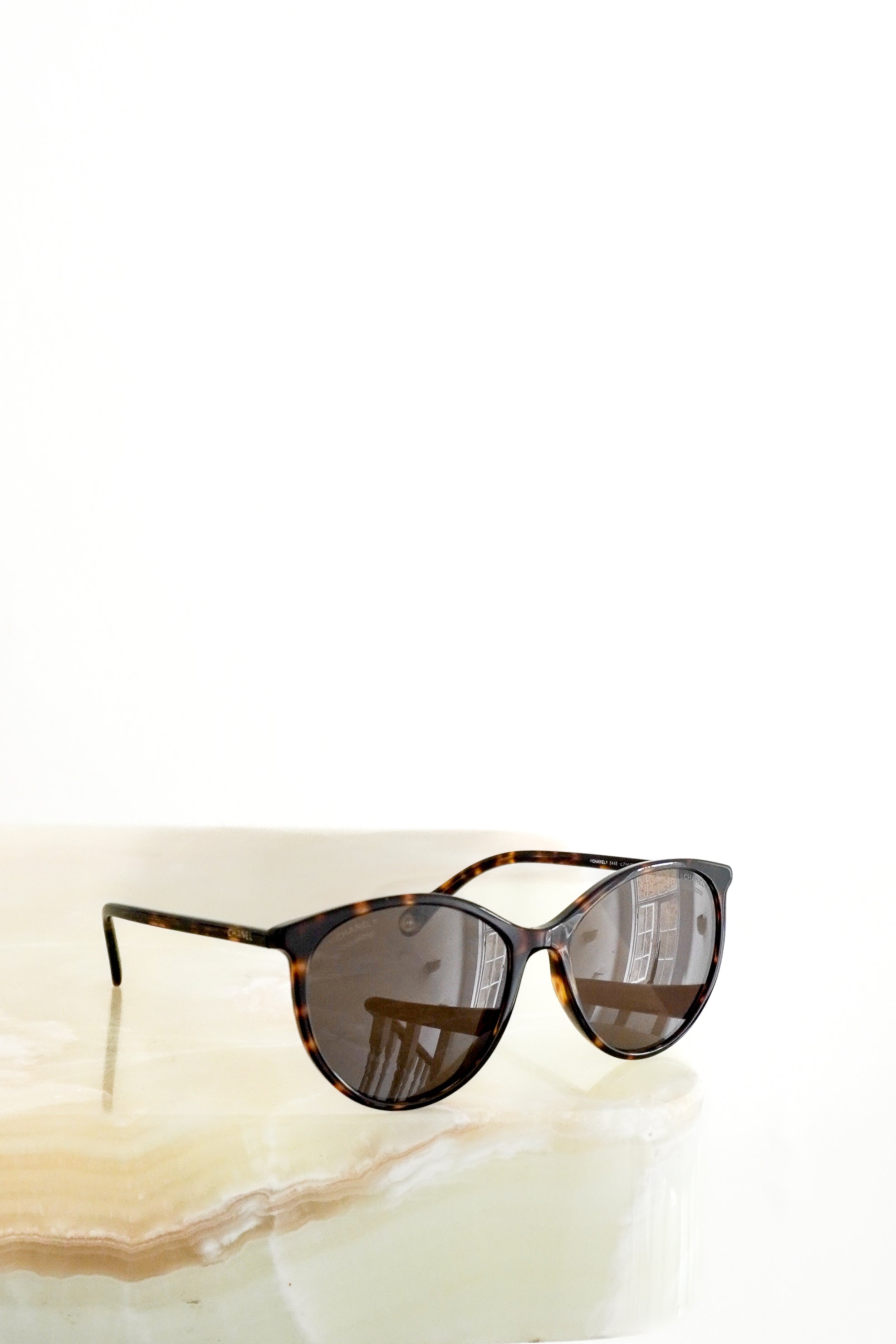 Chanel 5448 C.714/83 Polarized Butterfly Dark Tortoiseshell Sunglasses front photo chelsea london
