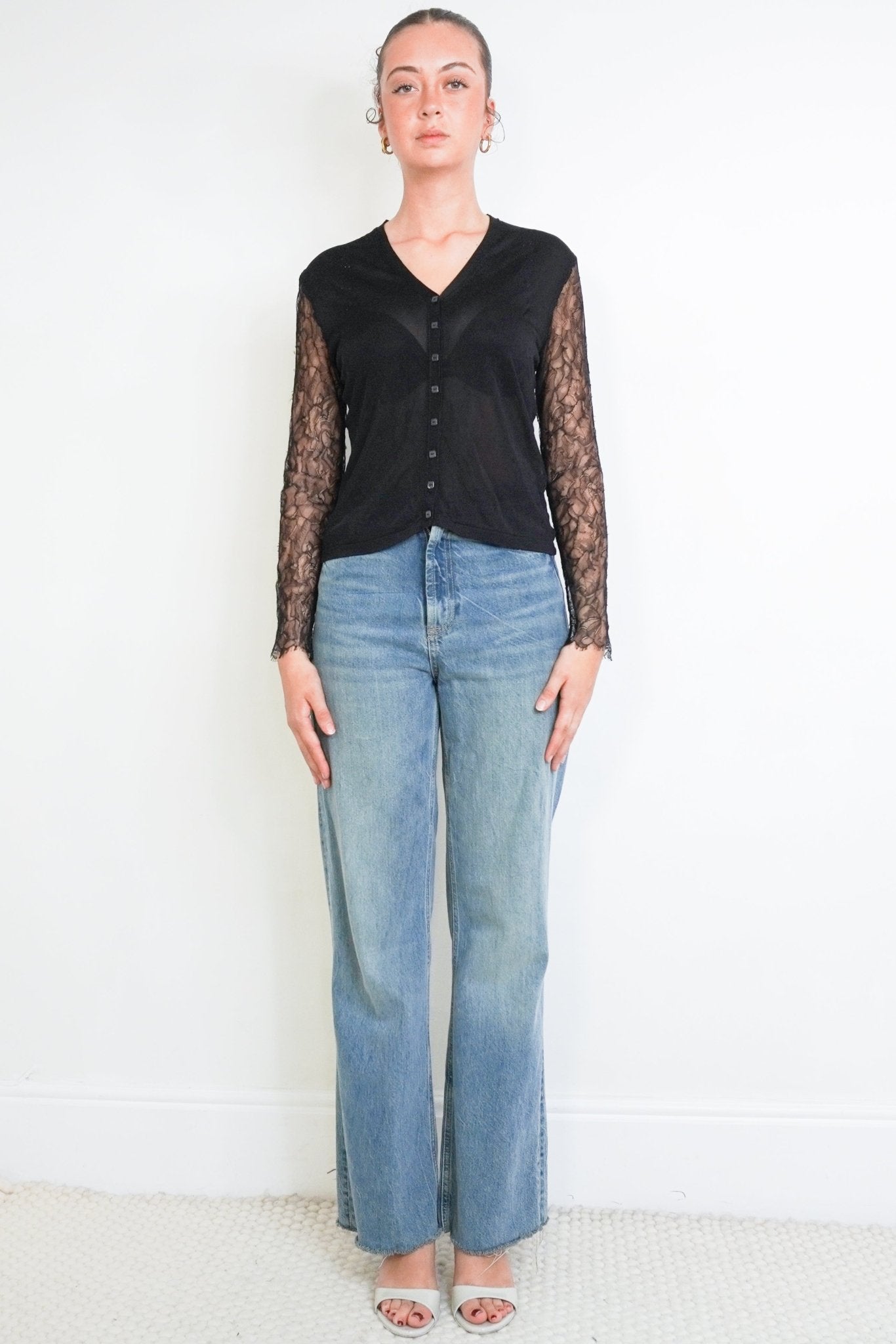 Chanel Lace Sleeve Cardigan in Black (RRP £1200) | Authentic Preloved - Reloved Again