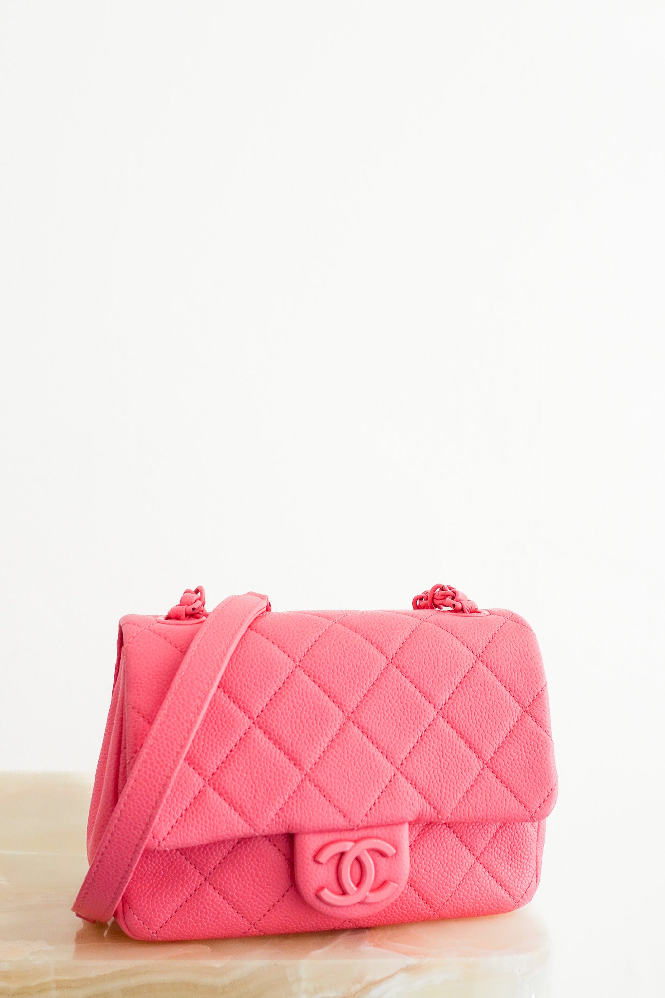 Chanel Caviar Quilted Incognito Mini Square Flap Pink | Authentic Preloved - Reloved Again