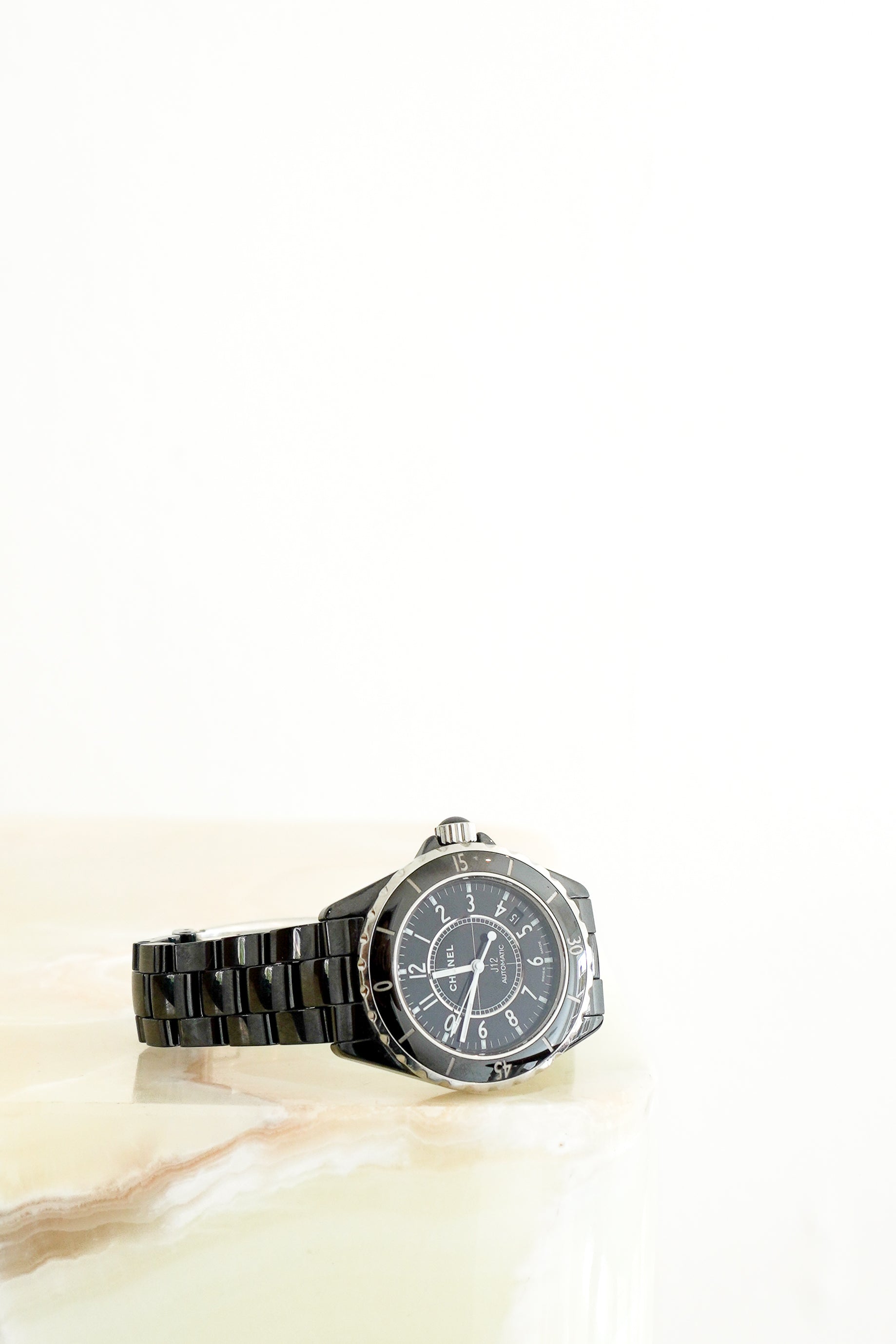 Chanel J12 Black Automatic Ceramic Watch 38mm front photo chelsea london