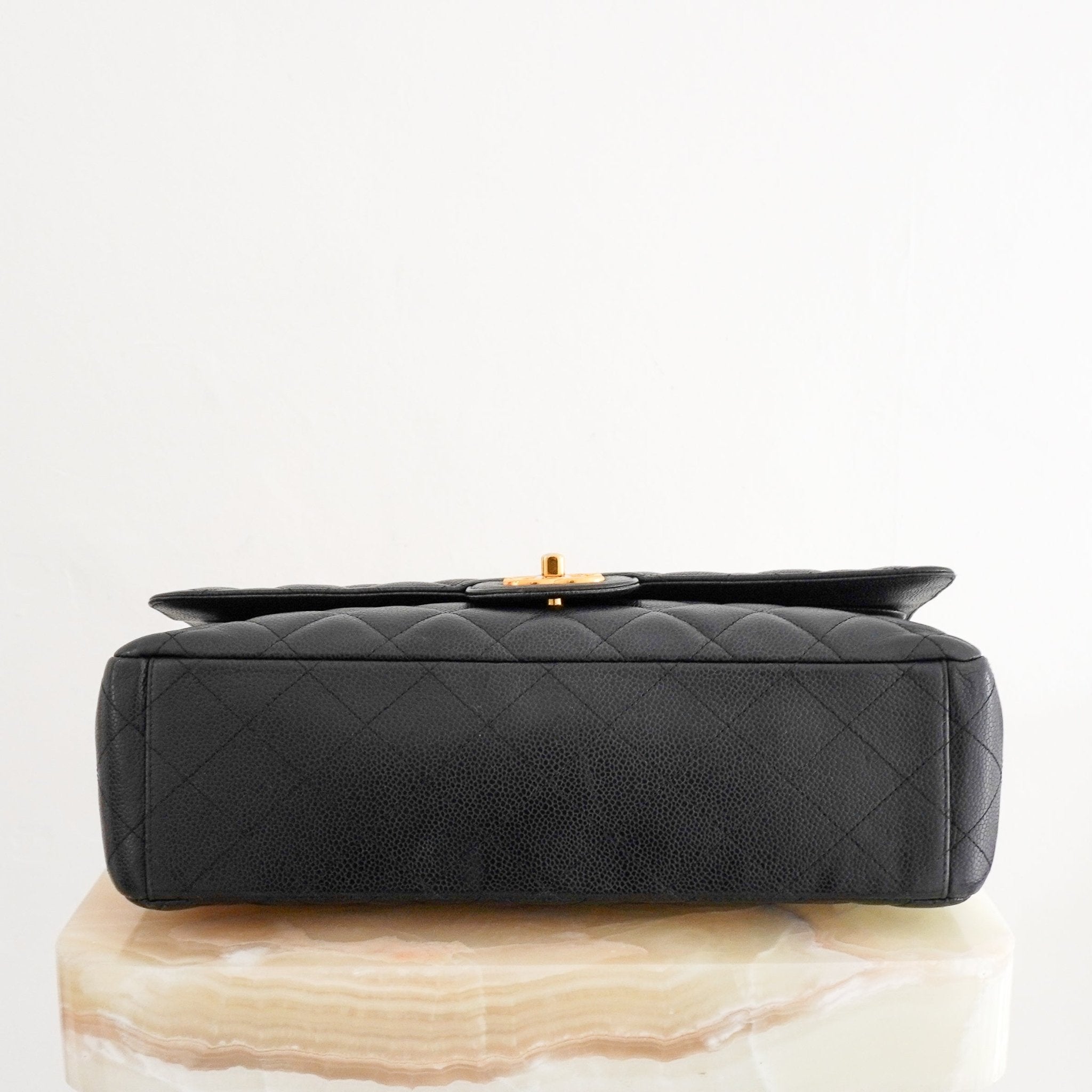 Chanel Jumbo Classic Double Flap Bag in Black Caviar Leather RRP (£10,350) | Authentic Preloved - Reloved Again