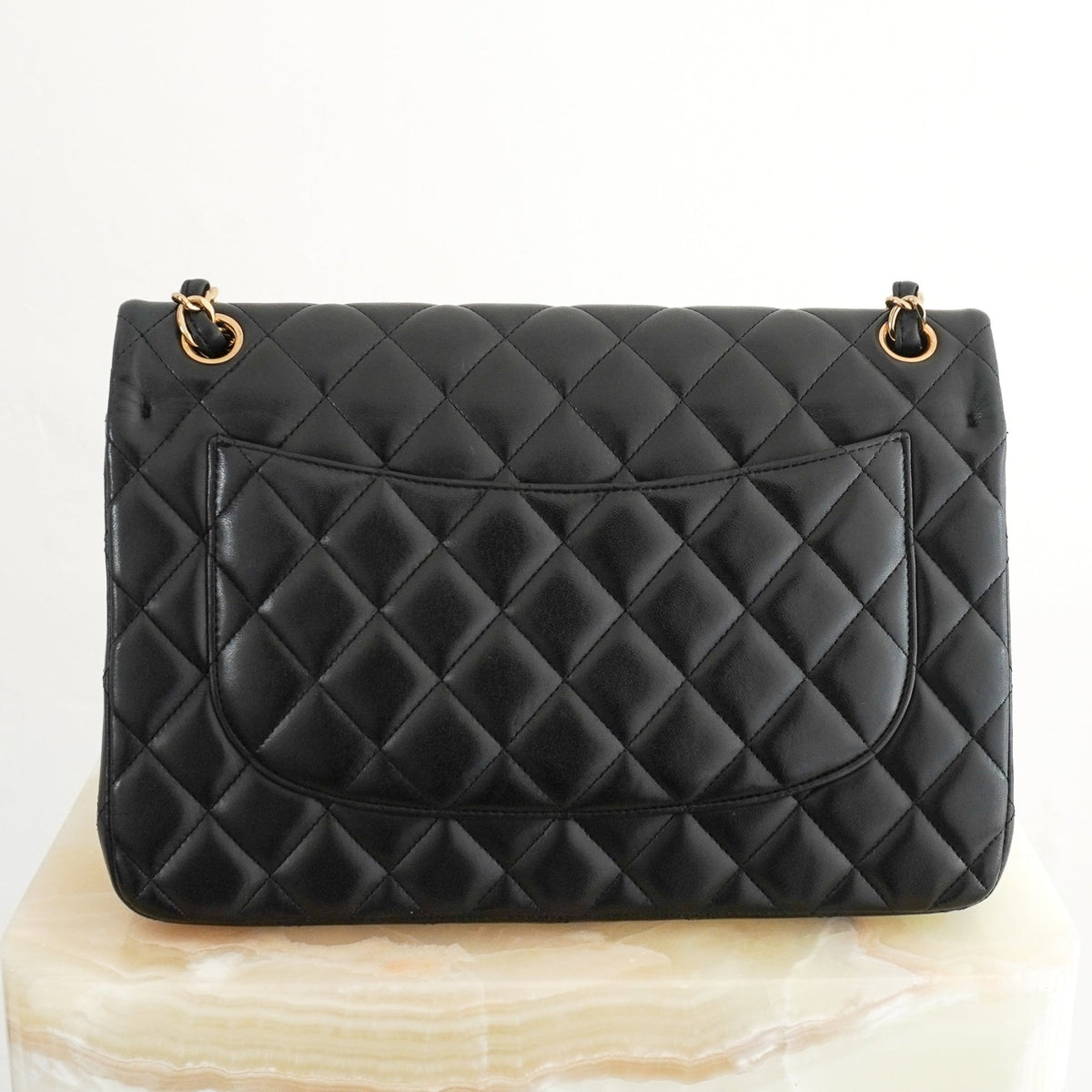 Chanel Jumbo Classic Handbag in Black Lambskin Leather with Gold-Tone Hardware (RRP £10,050) | Authentic Preloved - Reloved Again