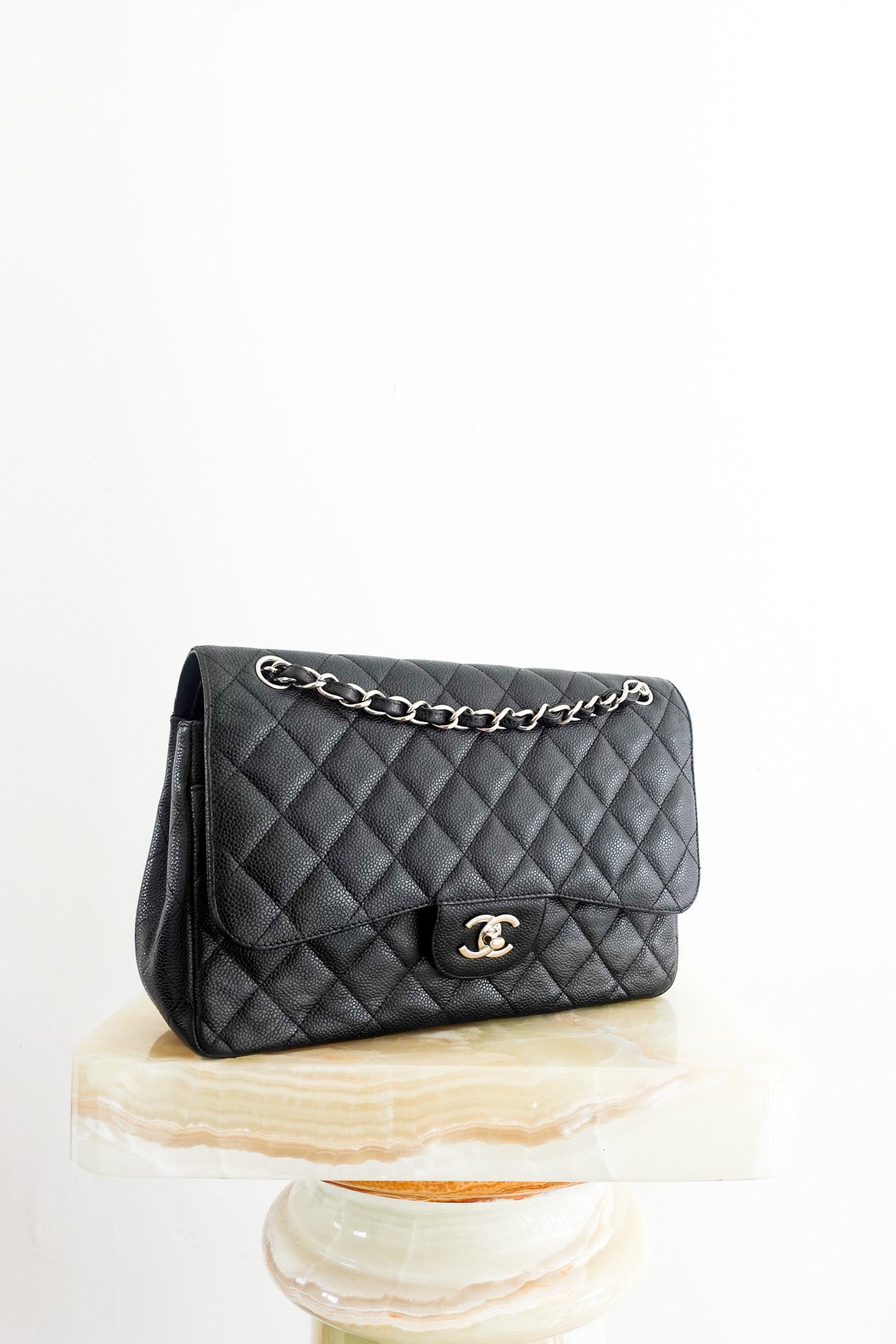 Chanel Jumbo classic double flap bag caviar leather 
