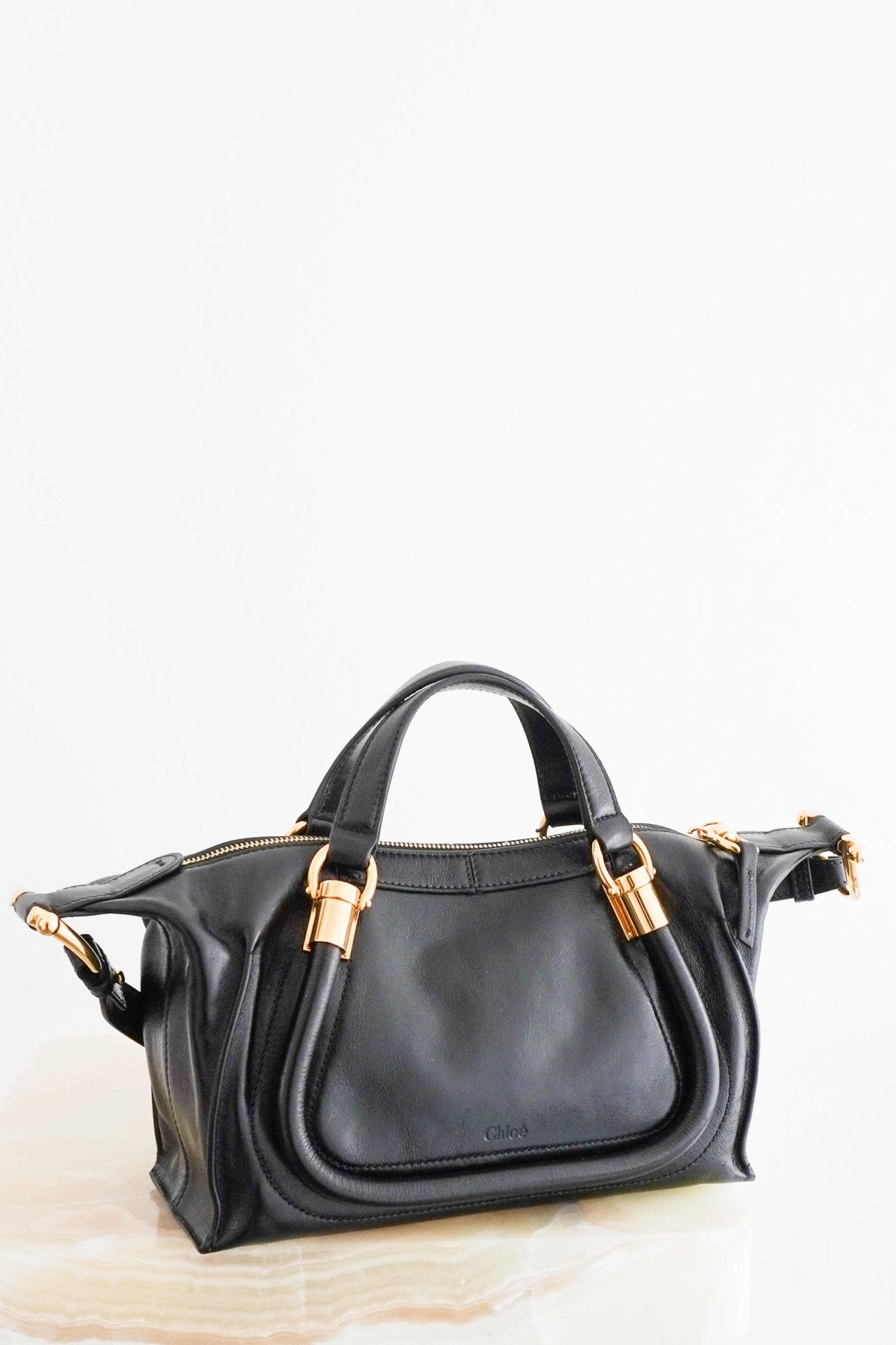 Chloé Black Small Paraty 24 Tote Bag in Calfskin Leather (RRP £1130) | Authentic Preloved - Reloved Again