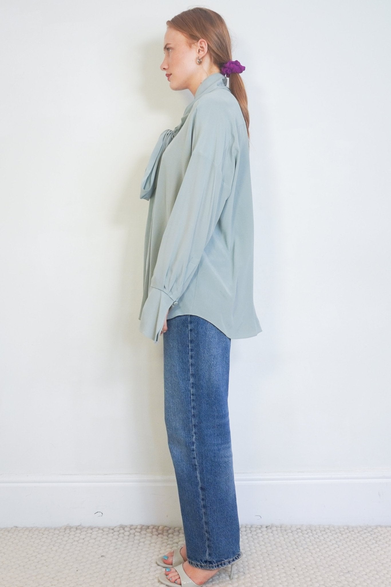Chloé Bleu Gris Silk Blouse (RRP £650) | Authentic Preloved - Reloved Again