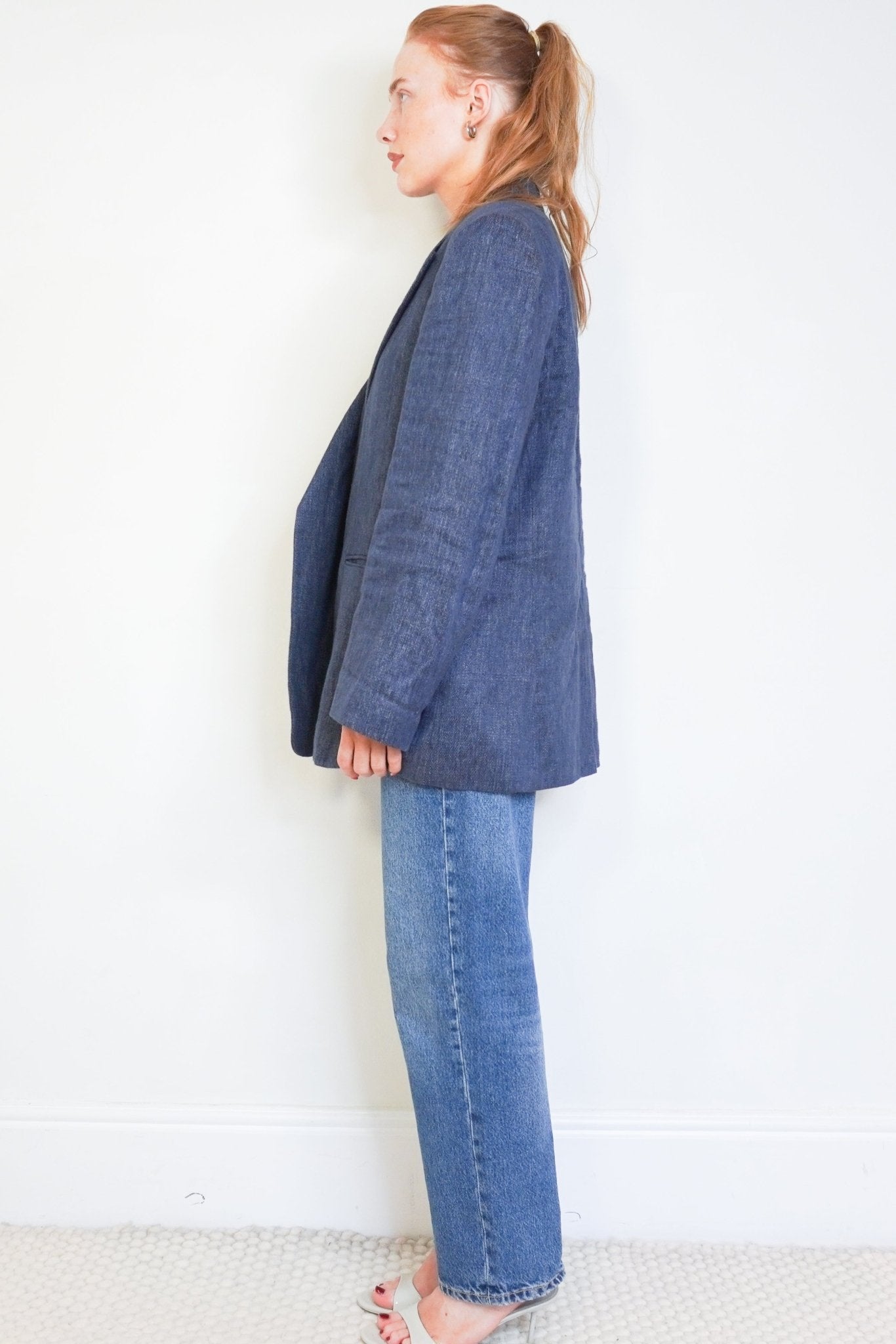 Chloé Deep Ocean Linen Blazer (RRP £1500) | Authentic Preloved - Reloved Again