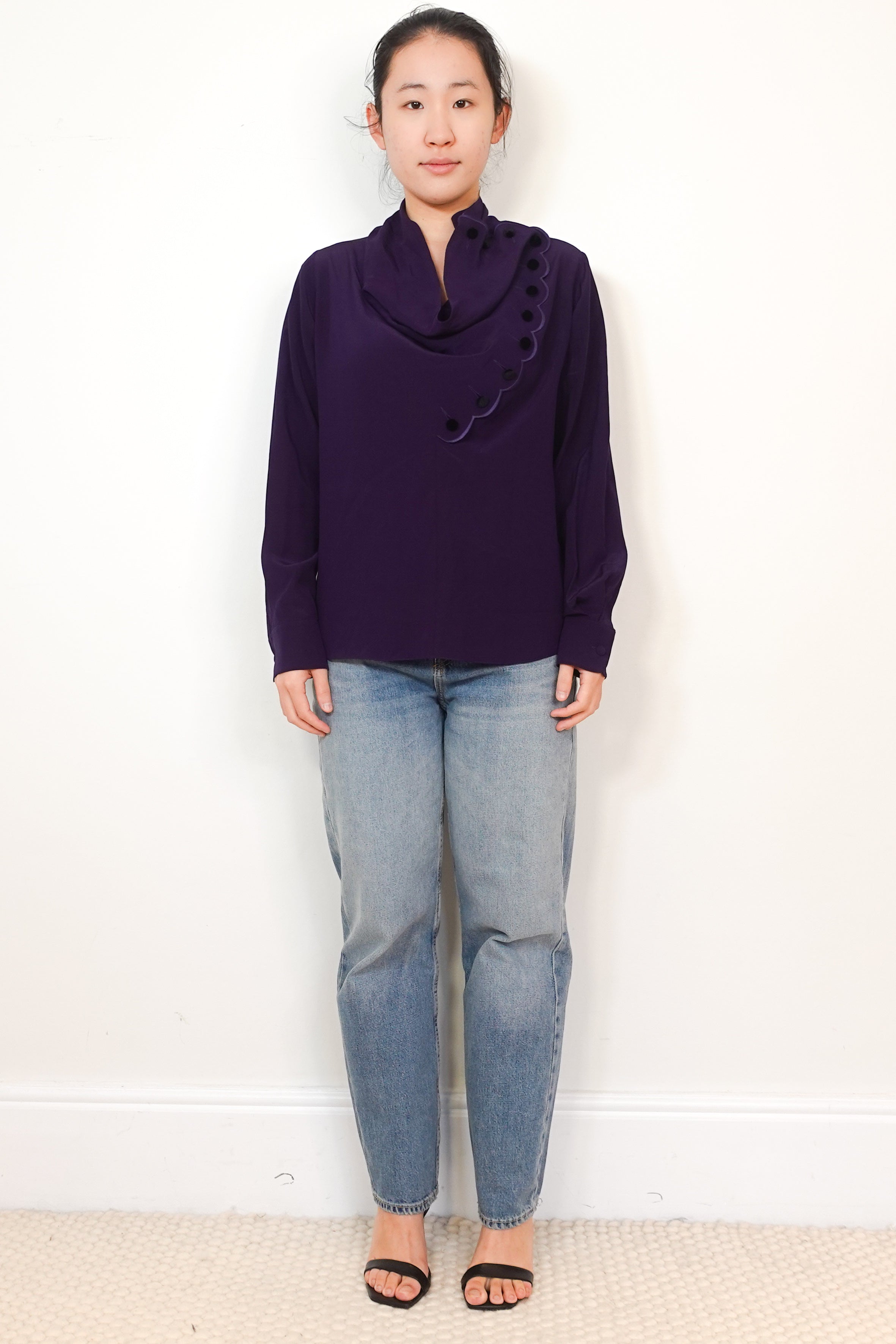 Chloe-Eden-Purple-Silk-Asymmetrical-Button-Blouse-front-picture-Chelsea-London