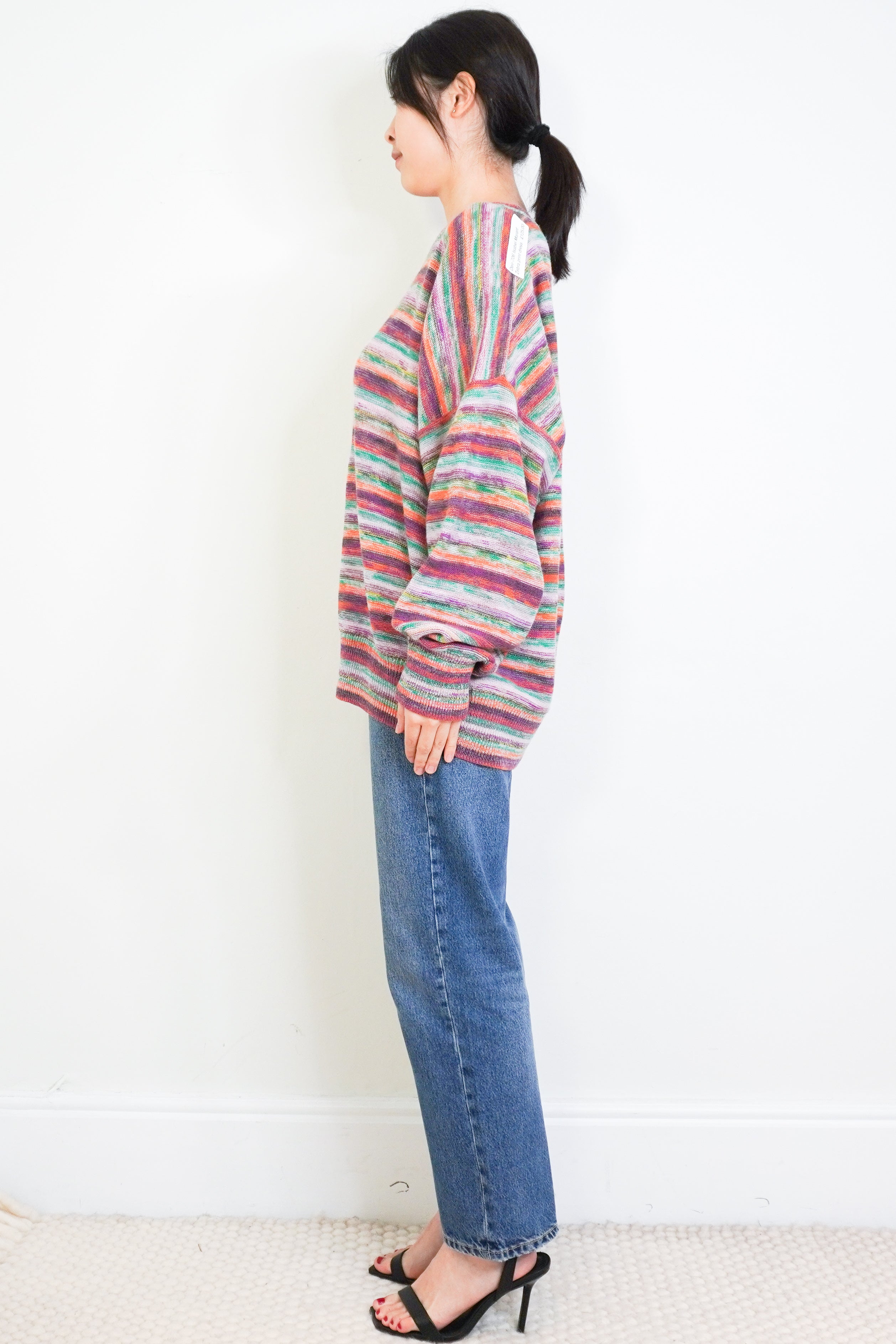 Chloe-Multicolour-Striped-Jumper-side-picture-Chelsea-London
