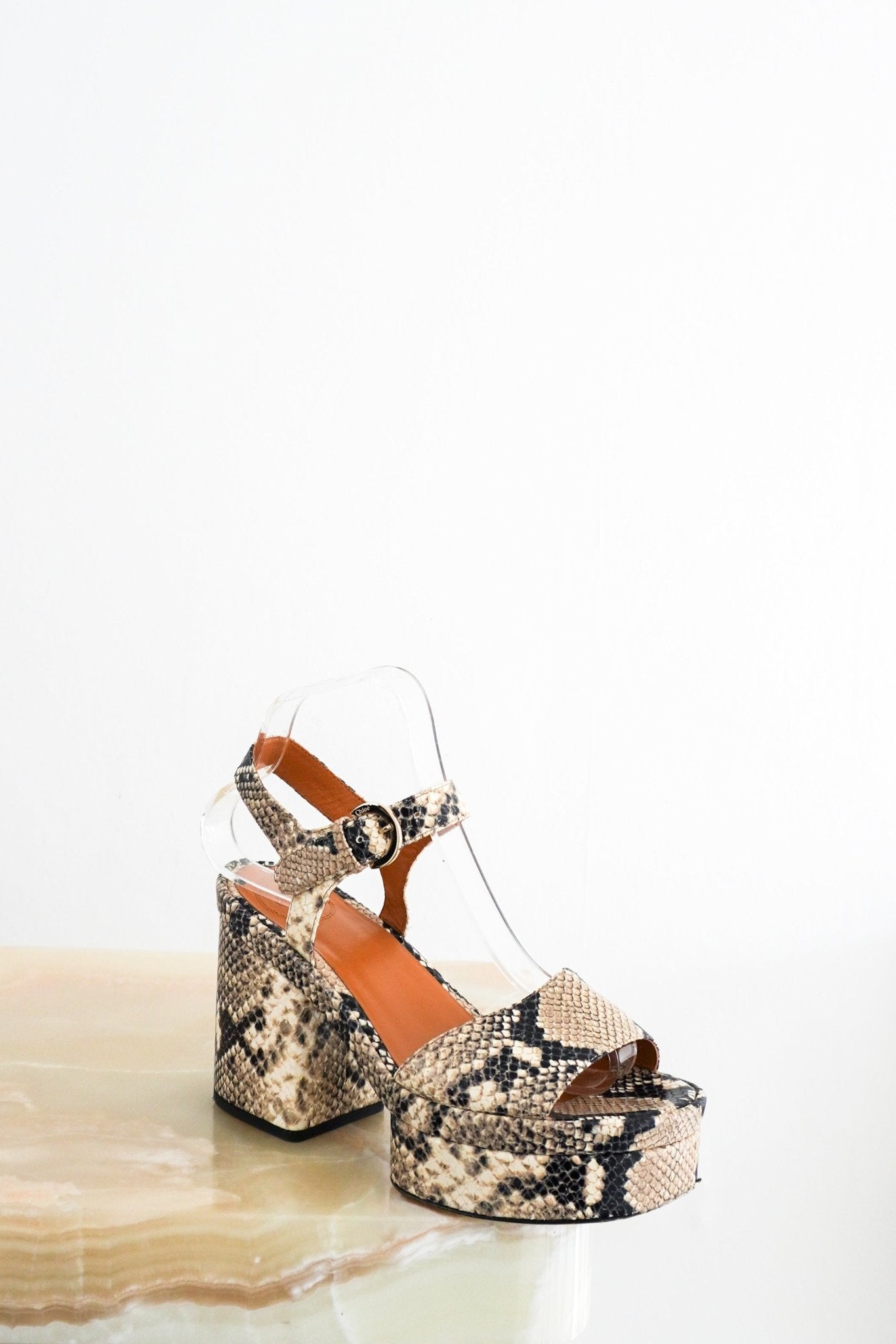 Chloe Snakeskin Leather Platform Heels RRP £350 | Authentic Preloved - Reloved Again
