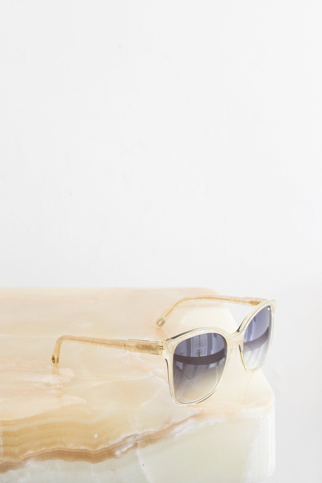 Chloe White Pearl Champagne Mosaic Sunglasses RRP £210 | Authentic Preloved - Reloved Again