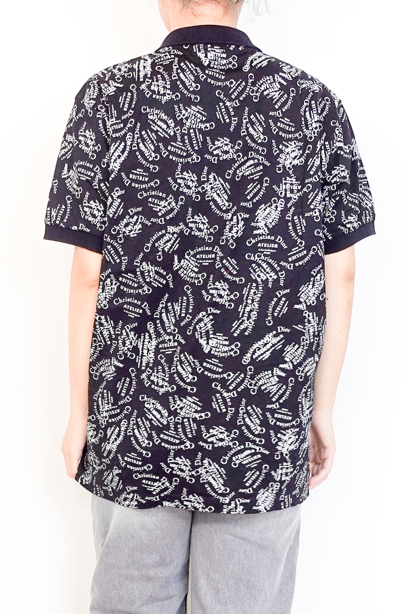 Christian Dior Black Logo Printed Polo Shirt RRP £1000 | Authentic Preloved - Reloved Again