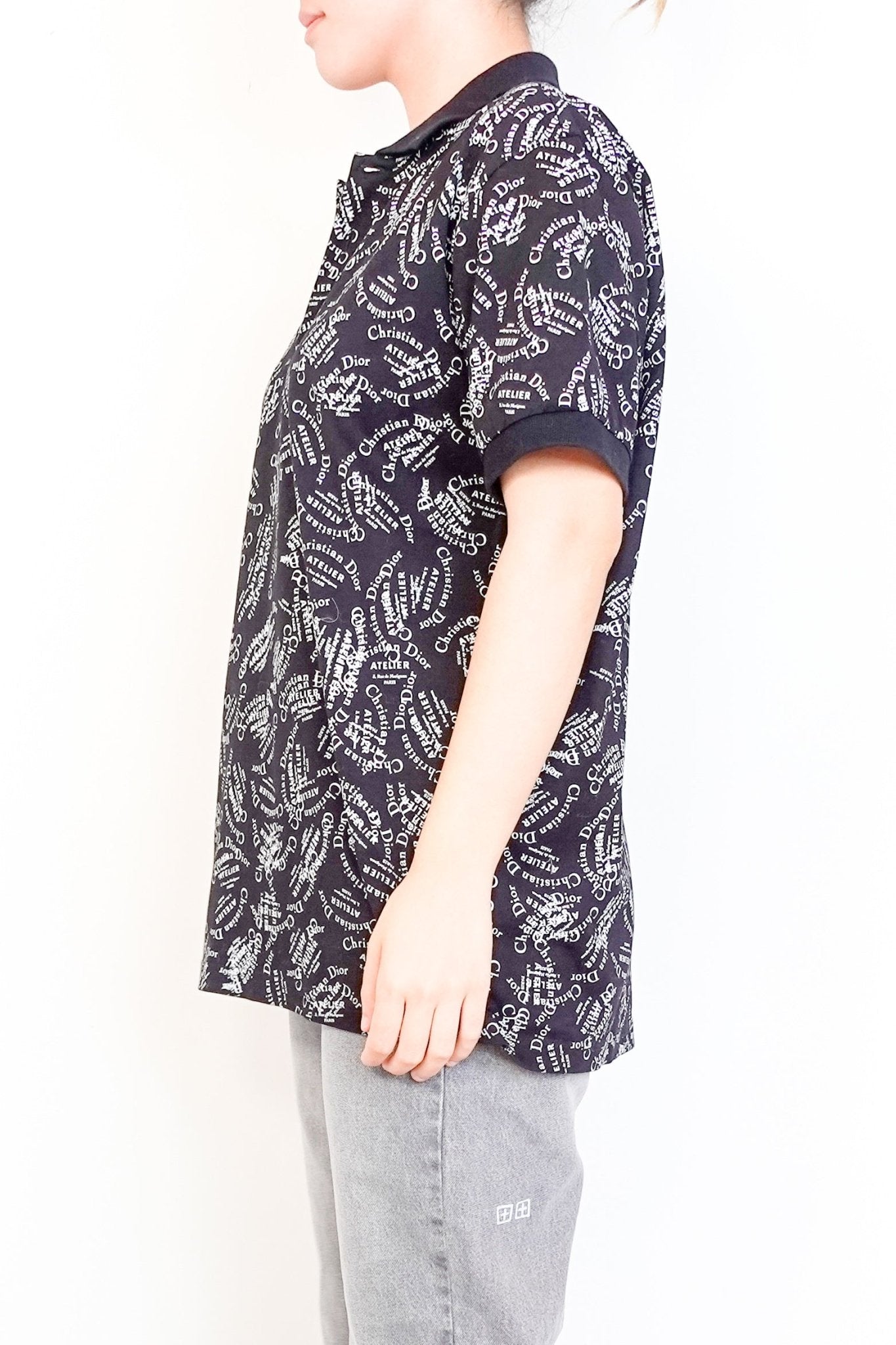 Christian Dior Black Logo Printed Polo Shirt RRP £1000 | Authentic Preloved - Reloved Again