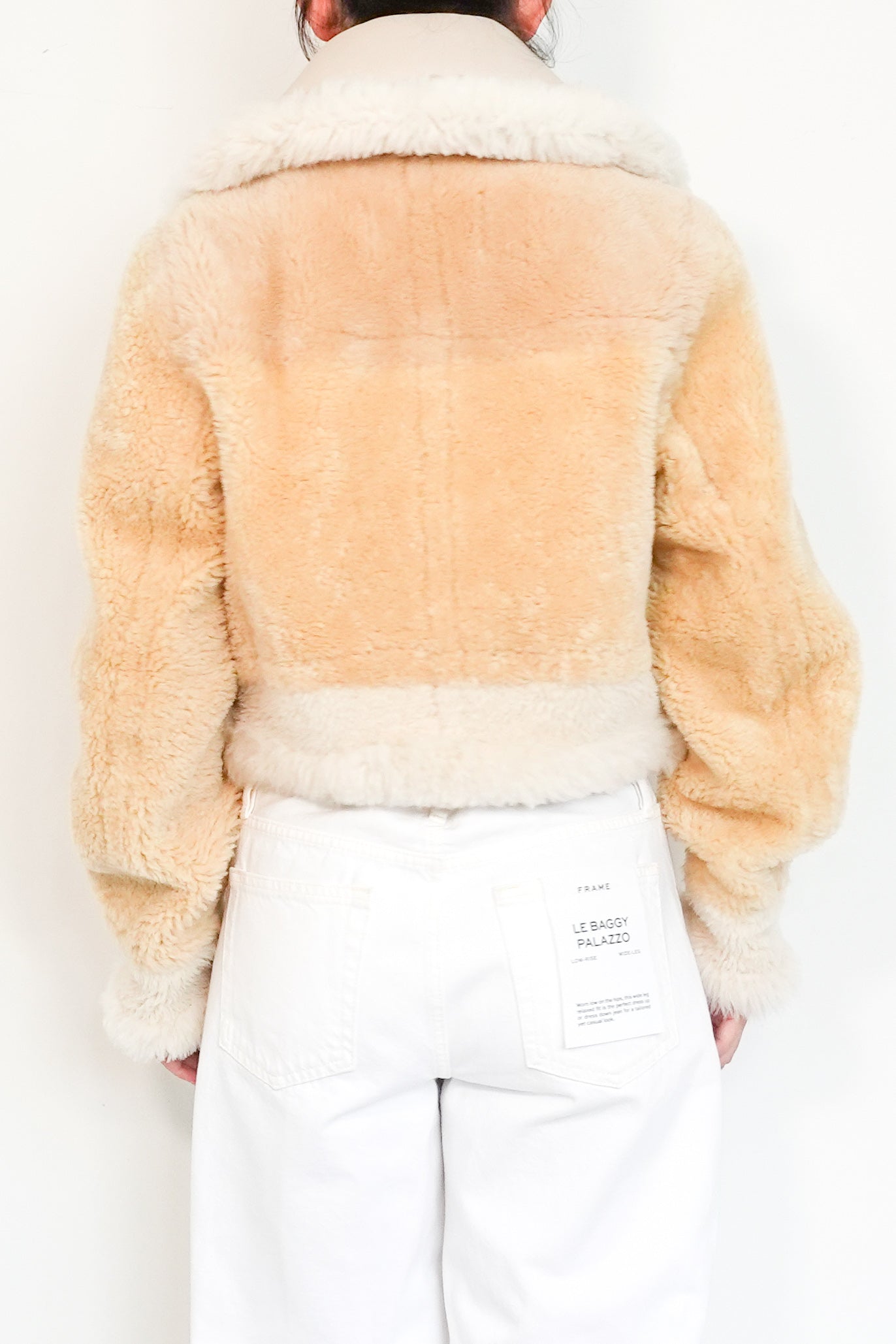 Coach-Brown-Cropped-Shearling-Jacket-with-Buckle-Collar-back-picture