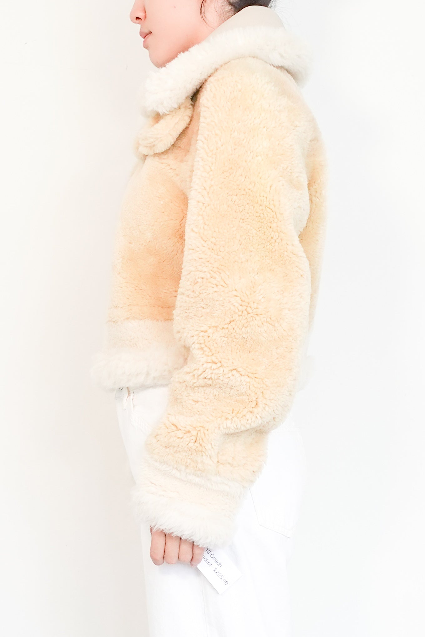 Coach-Brown-Cropped-Shearling-Jacket-with-Buckle-Collar-side-picture