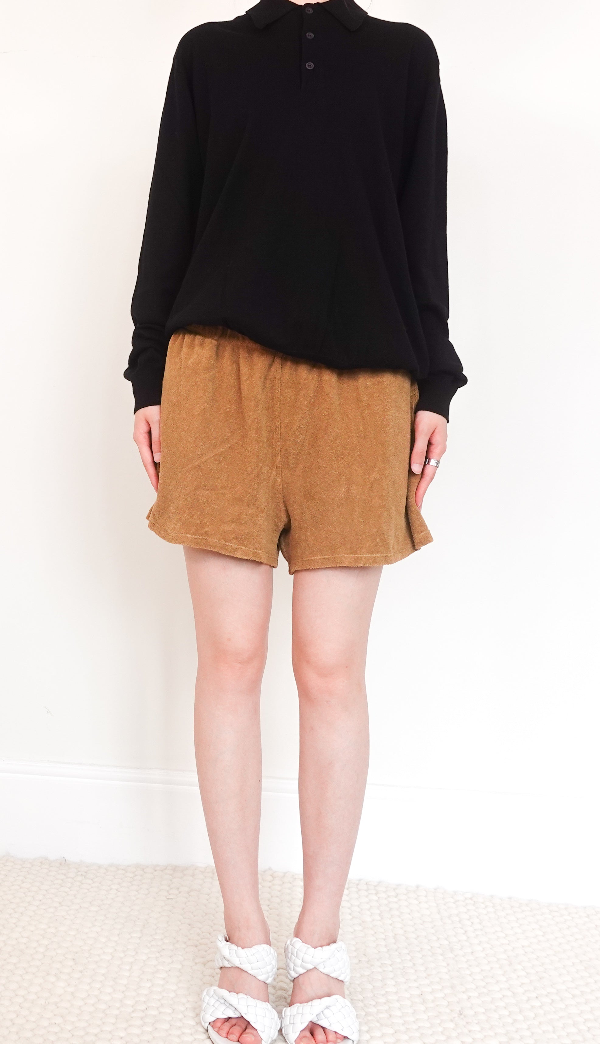 Beige terry shorts RRP £180