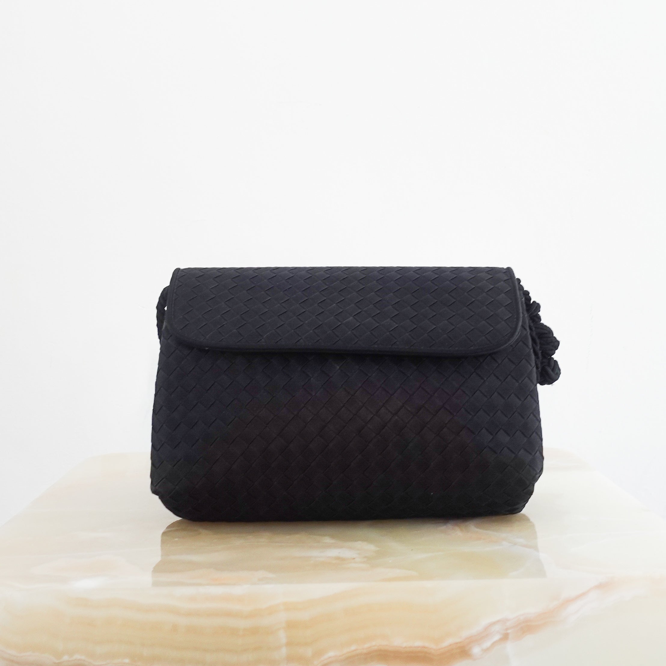 Satin interwoven crossbody bag