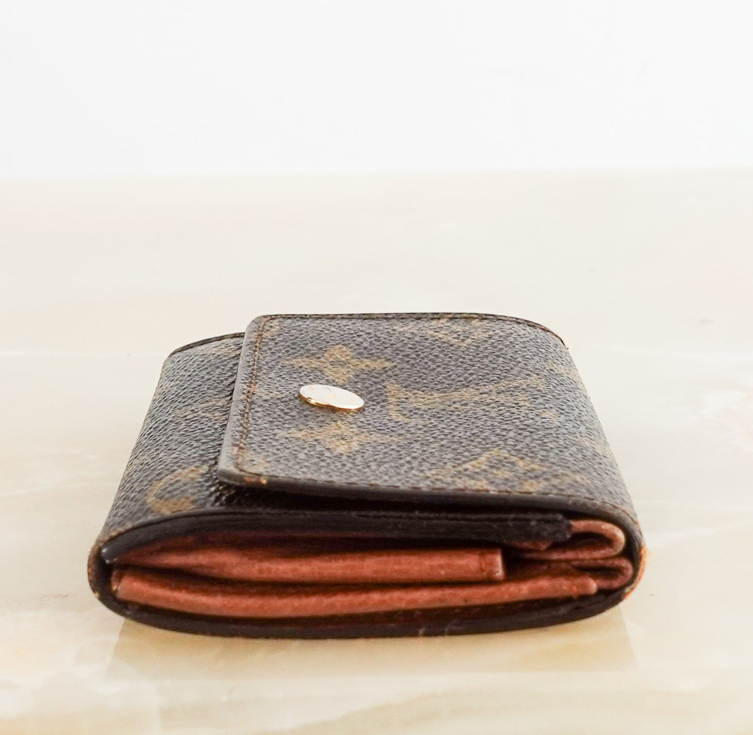 Leather monogram wallet