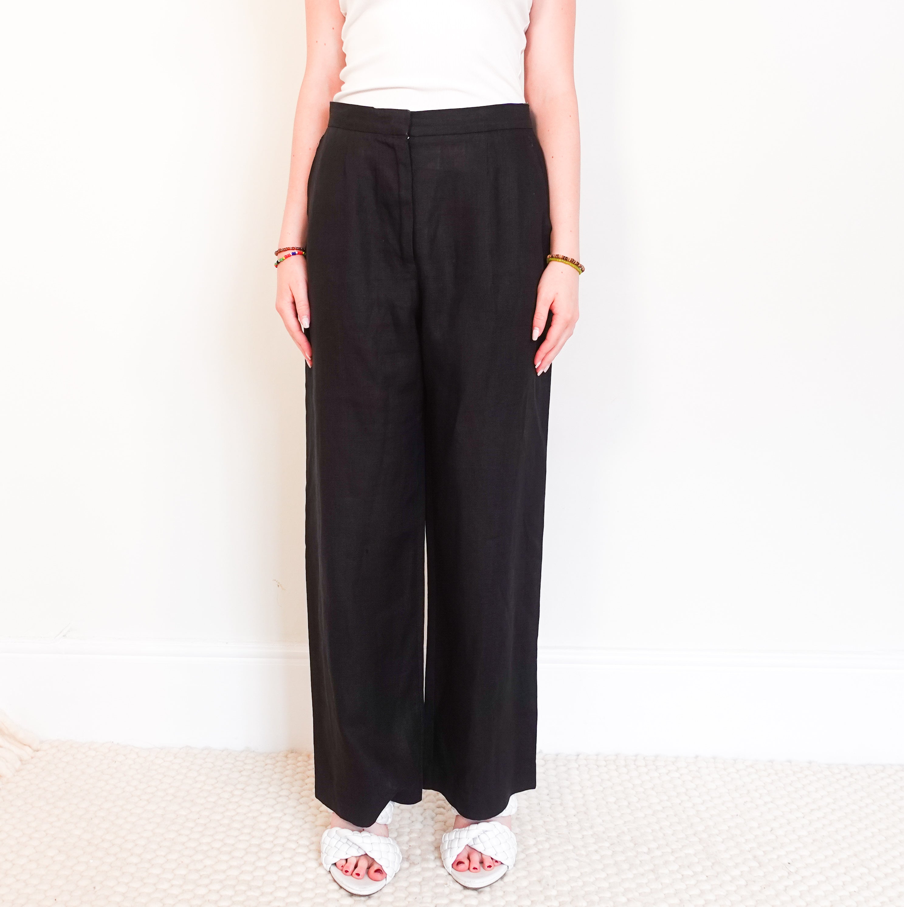 black linen trousers  RRP £250